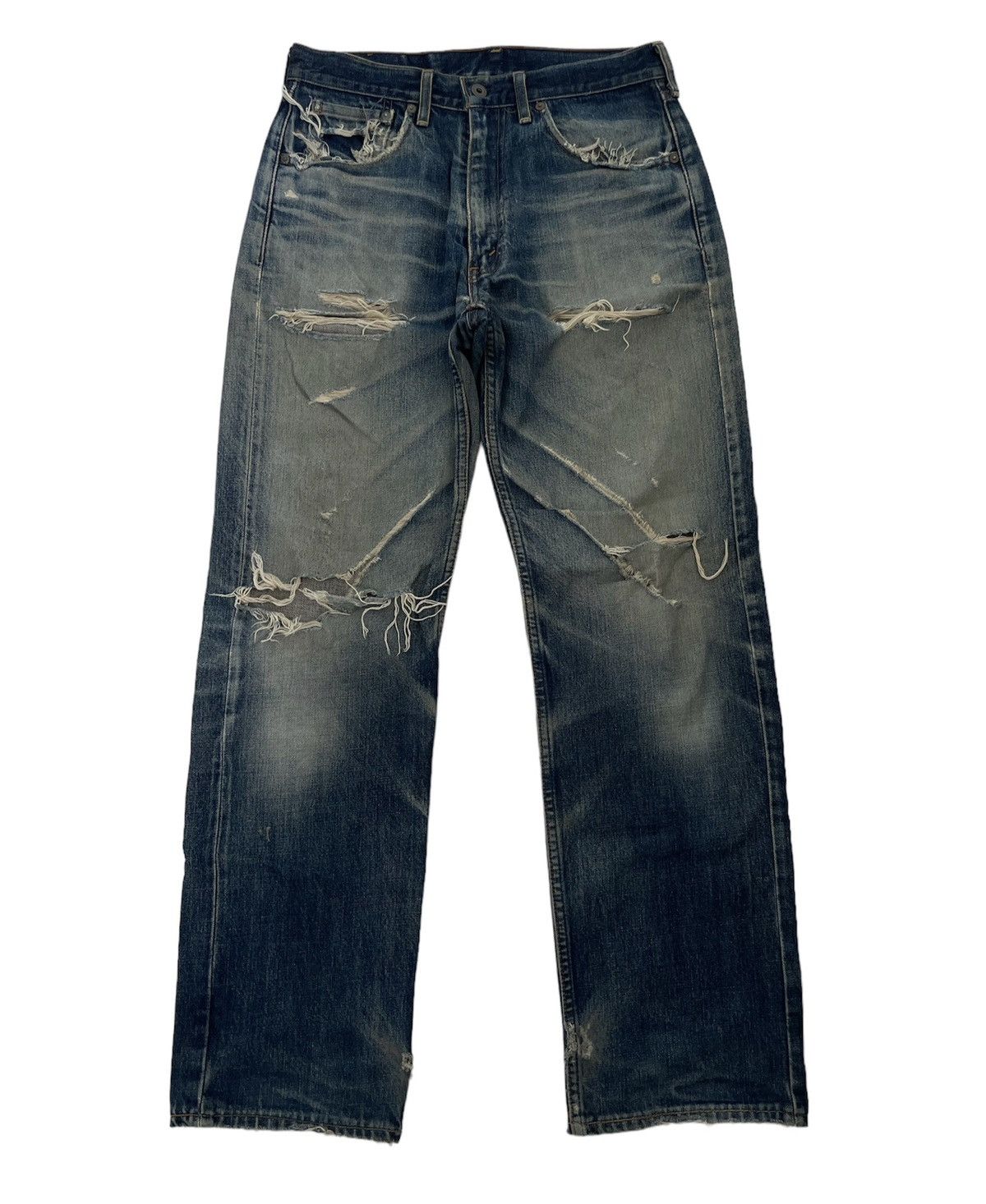 Levi's × Vintage VINTAGE 90s LEVIS THRASHED & DISTRESSED JEANS Size US 31 - 1 Thumbnail