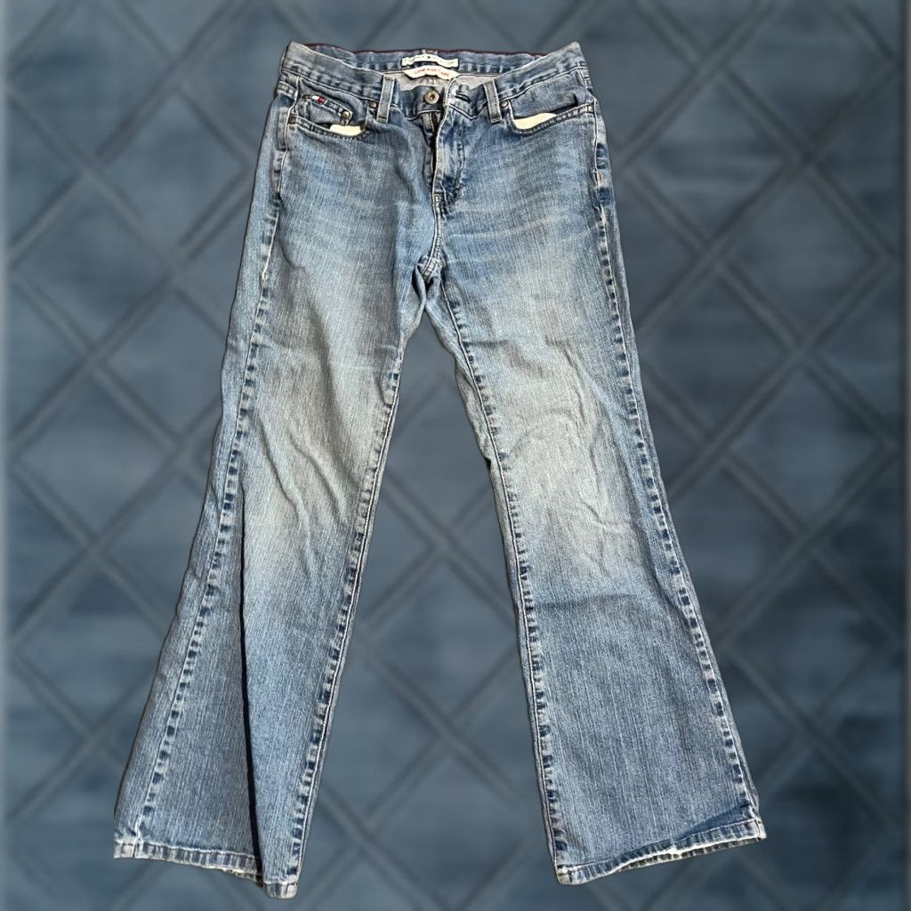 Tommy Hilfiger Tommy Hilfiger Jeans 6 Blue 100% Cotton Distressed Pockets Zip Button Womens Size ONE SIZE - 1 Thumbnail
