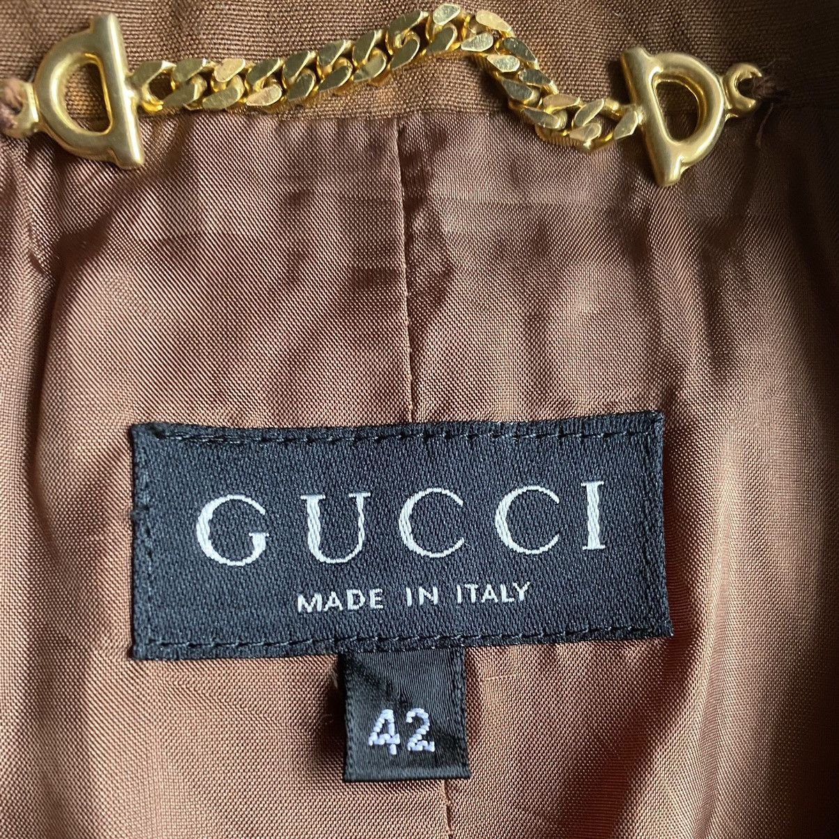 Gucci Fall 1994-1995 Silk Brown Belt Blazer Size M / US 6-8 / IT 42-44 - 4 Thumbnail