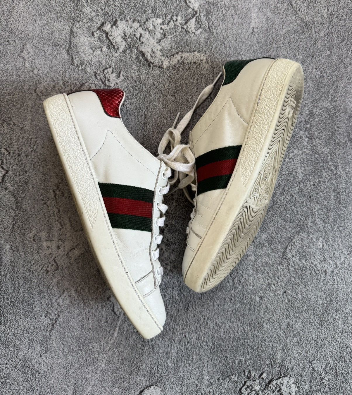 Designer × Gucci Gucci 36size white ACE leather low top sneakers shoes 431942 Size US 6 / IT 36 - 22 Thumbnail