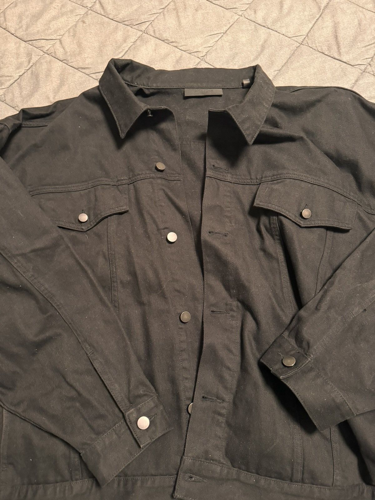 image of Essentials - Black Denim Jacket, Men's (Size 2XL)