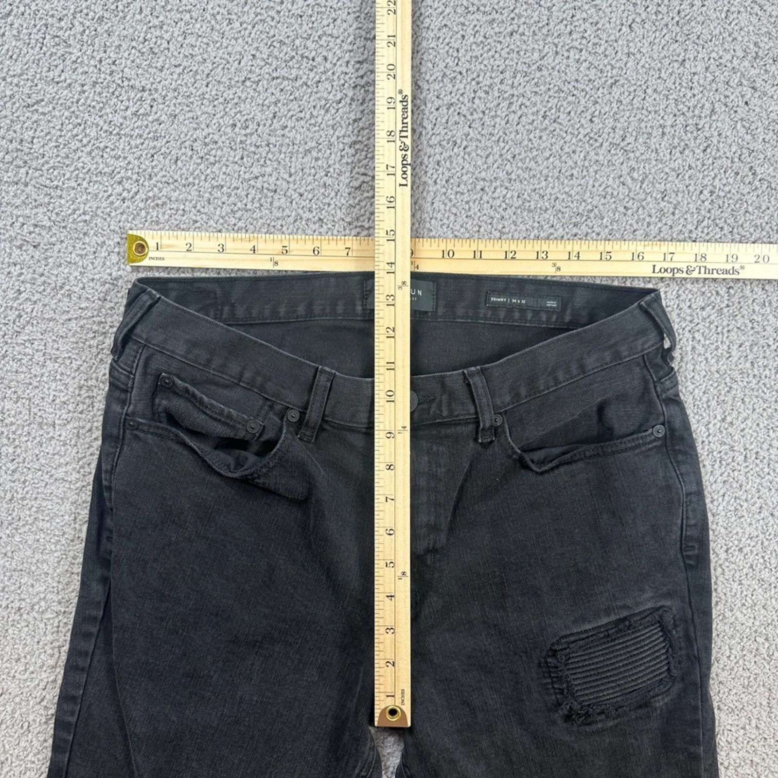 Pacsun Pacsun Mens Skinny Jeans 34x32 Black Biker Moto Ripped Denim Size US 34 / EU 50 - 3 Thumbnail