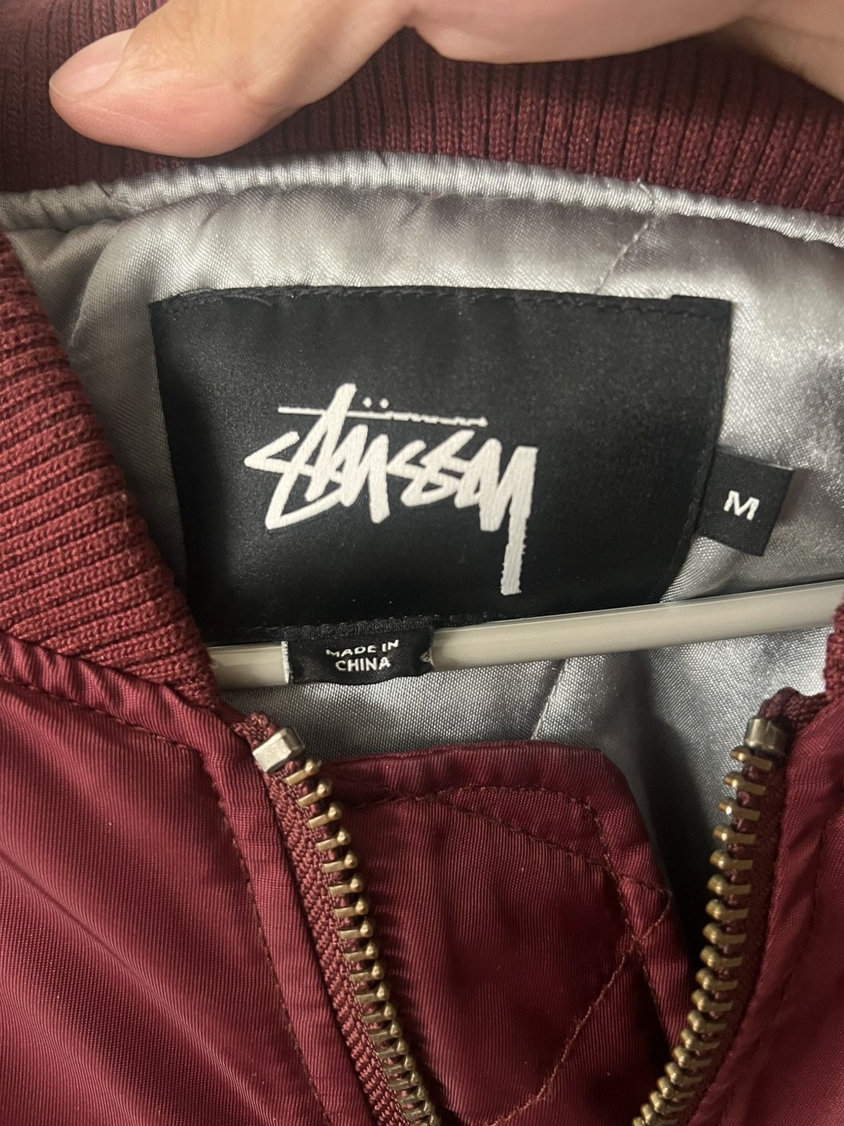 Stussy Stussy maroon bomber jacket vintage Size US M / EU 48-50 / 2 - 3 Thumbnail