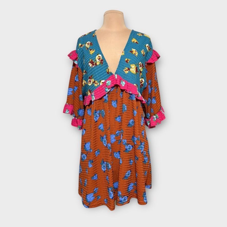 Anthropologie NWT Anthropologie Ruffled Sleep Mini Dress XS Floral Multi T Size XS / US 0-2 / IT 36-38 - 4 Thumbnail