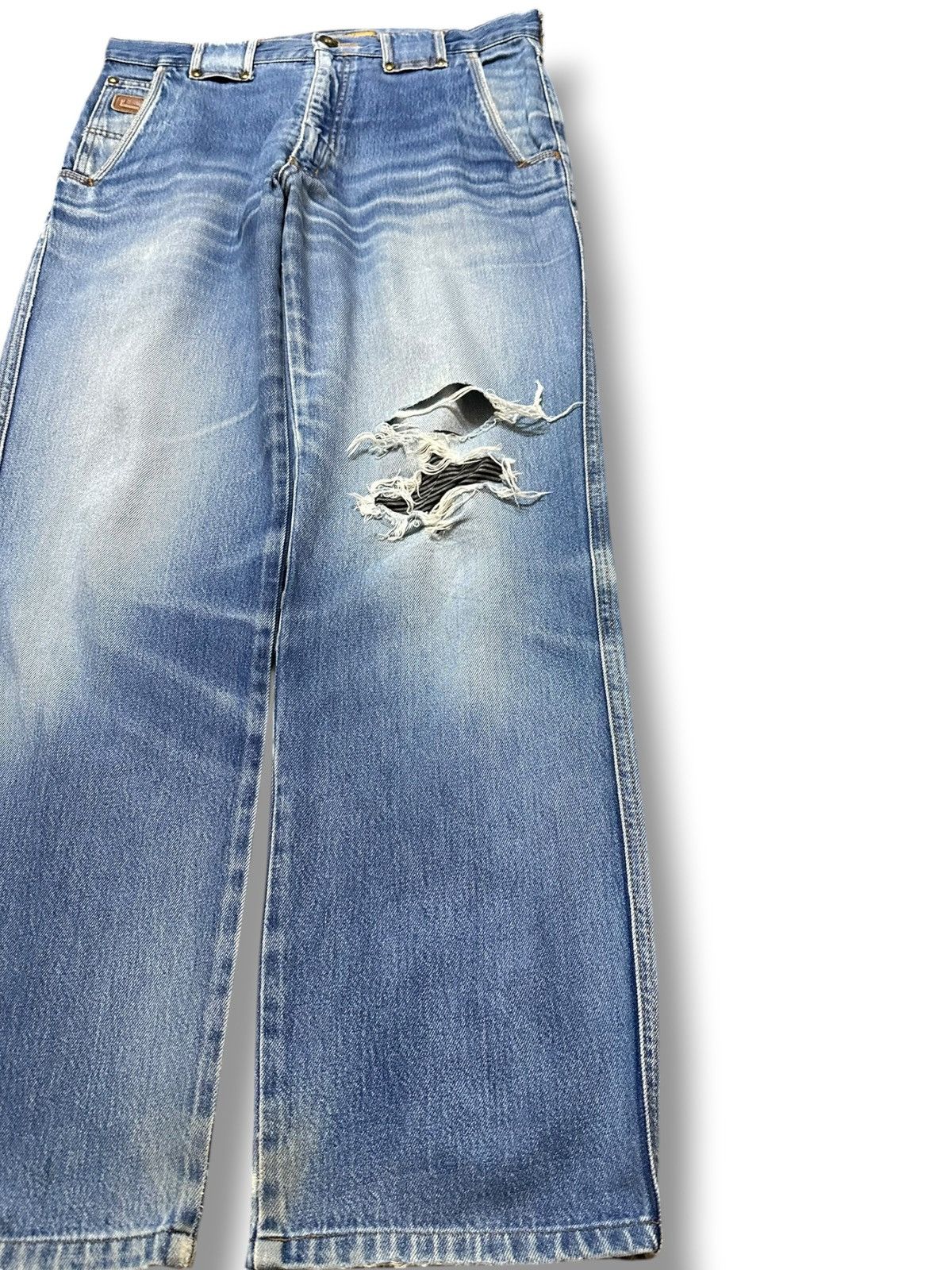 Lancel Vintage Lancel Paris Faded Wash Distressed Denim Size US 32 / EU 48 - 4 Thumbnail
