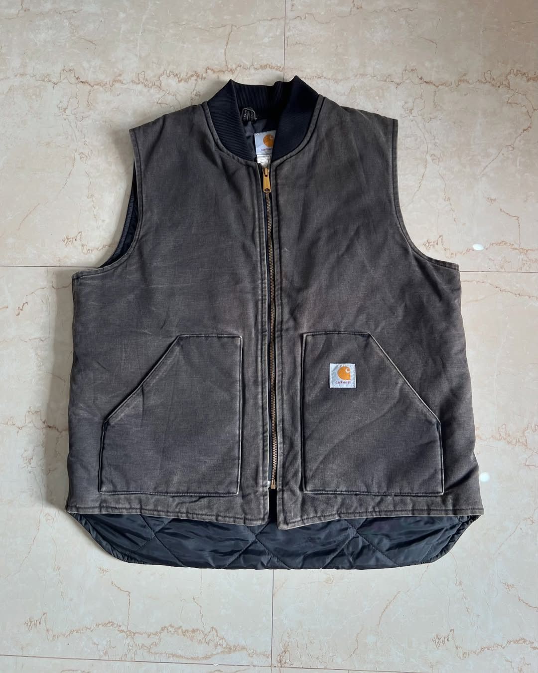 Carhartt × Vintage 90's Sunfade Carhartt V01- BLK Denim Vest Jacket Size US XL / EU 56 / 4 - 1 Thumbnail