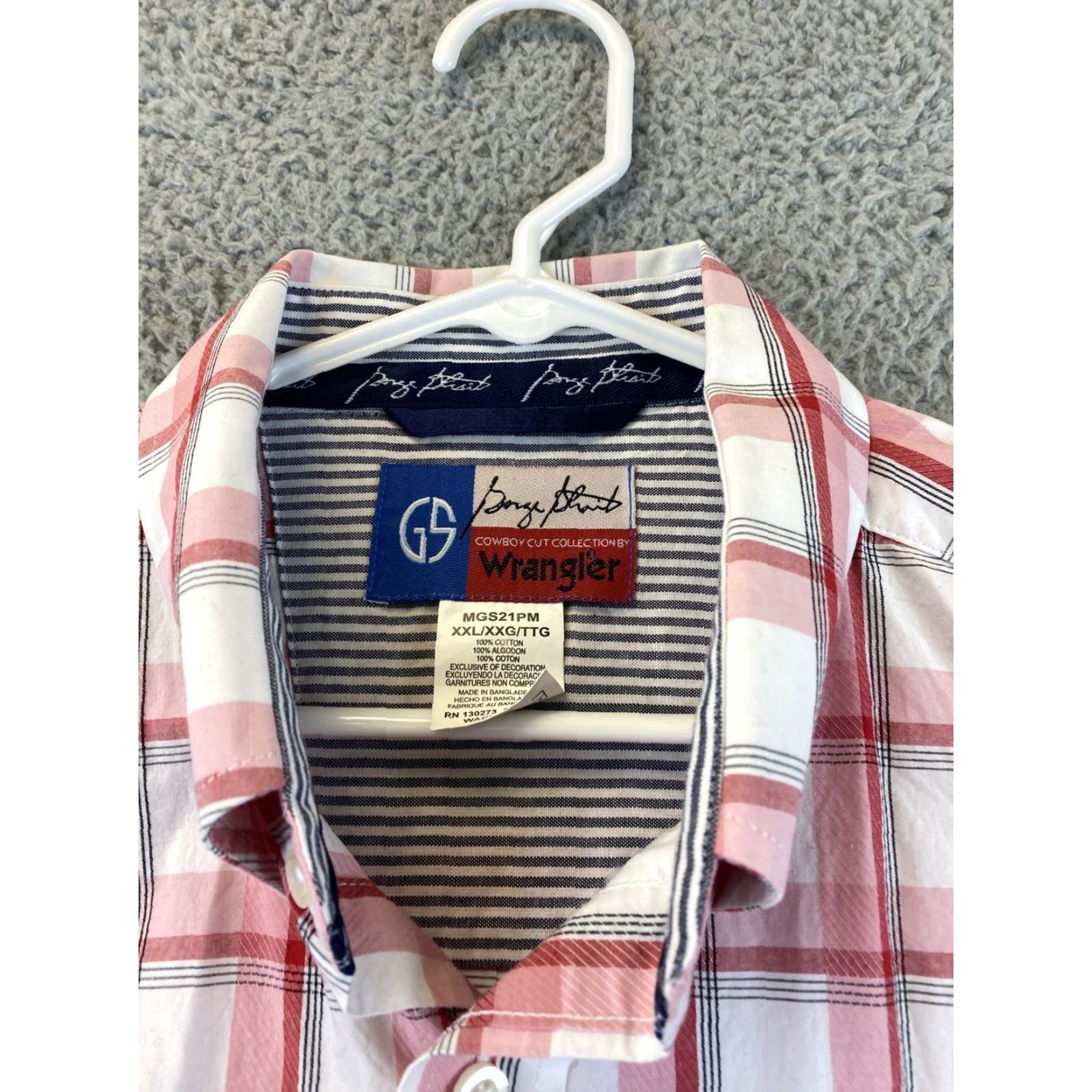 Wrangler Wrangler Men's XXL Dress Shirt Button-Up Short Sleeve Plaid /82-26 Colorful Outdoor Western Size 48R - 5 Thumbnail