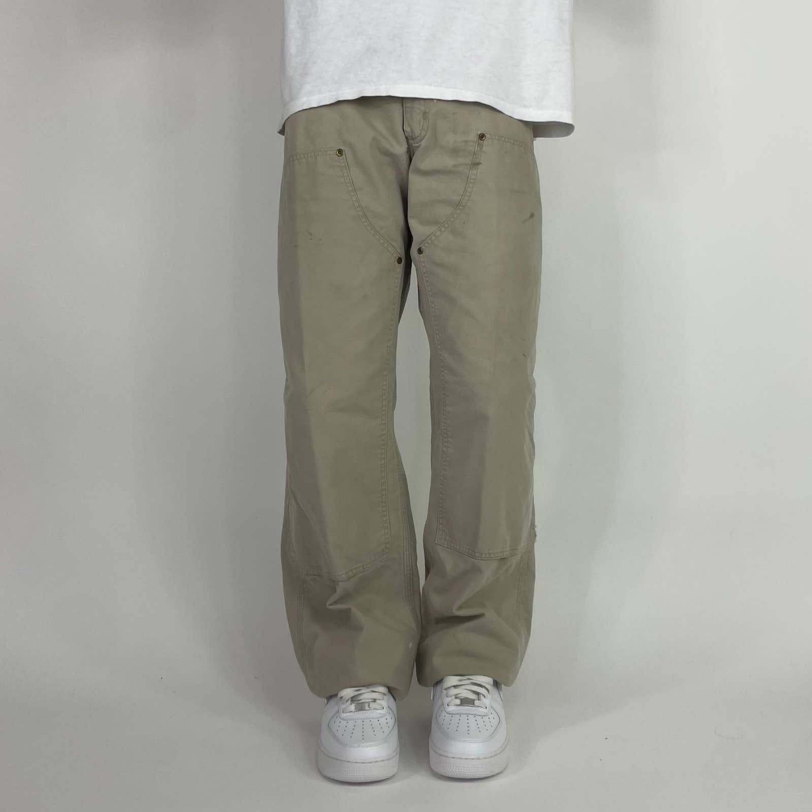 Carhartt × Vintage Y2K Carhartt Light Tan Workwear Double Knee Carpenter Pants Size US 38 / EU 54 - 2 Thumbnail