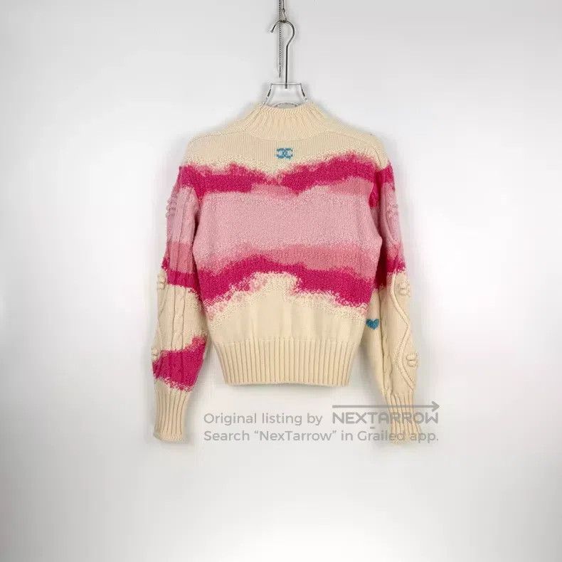 Chanel Chanel Ski series white and pink digital wool sweater Size XS / US 0-2 / IT 36-38 - 4 Thumbnail
