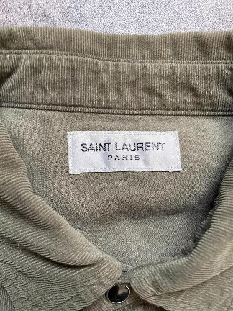 Saint Laurent Paris Saint Laurent Paris Olive Green Corduroy Pocket Shirt Size US S / EU 44-46 / 1 - 4 Thumbnail