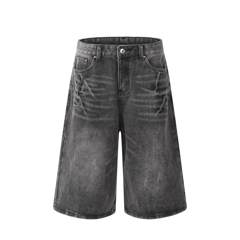 Designer × Japanese Brand Street Jorts Axle Black Crease Short Jeans Size US 33 - 4 Thumbnail