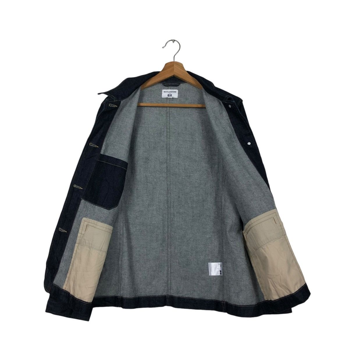 Japanese Brand 🔥VINTAGE DENIM JACKET BIKER UNIQLO INES DE LA FRESSANGE Size US L / EU 52-54 / 3 - 15 Thumbnail