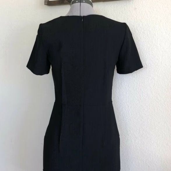 Vintage ARGENT Sheath Dress Pockets Black Career Work Size 0 Women Short Sleeve Size XS / US 0-2 / IT 36-38 - 5 Thumbnail