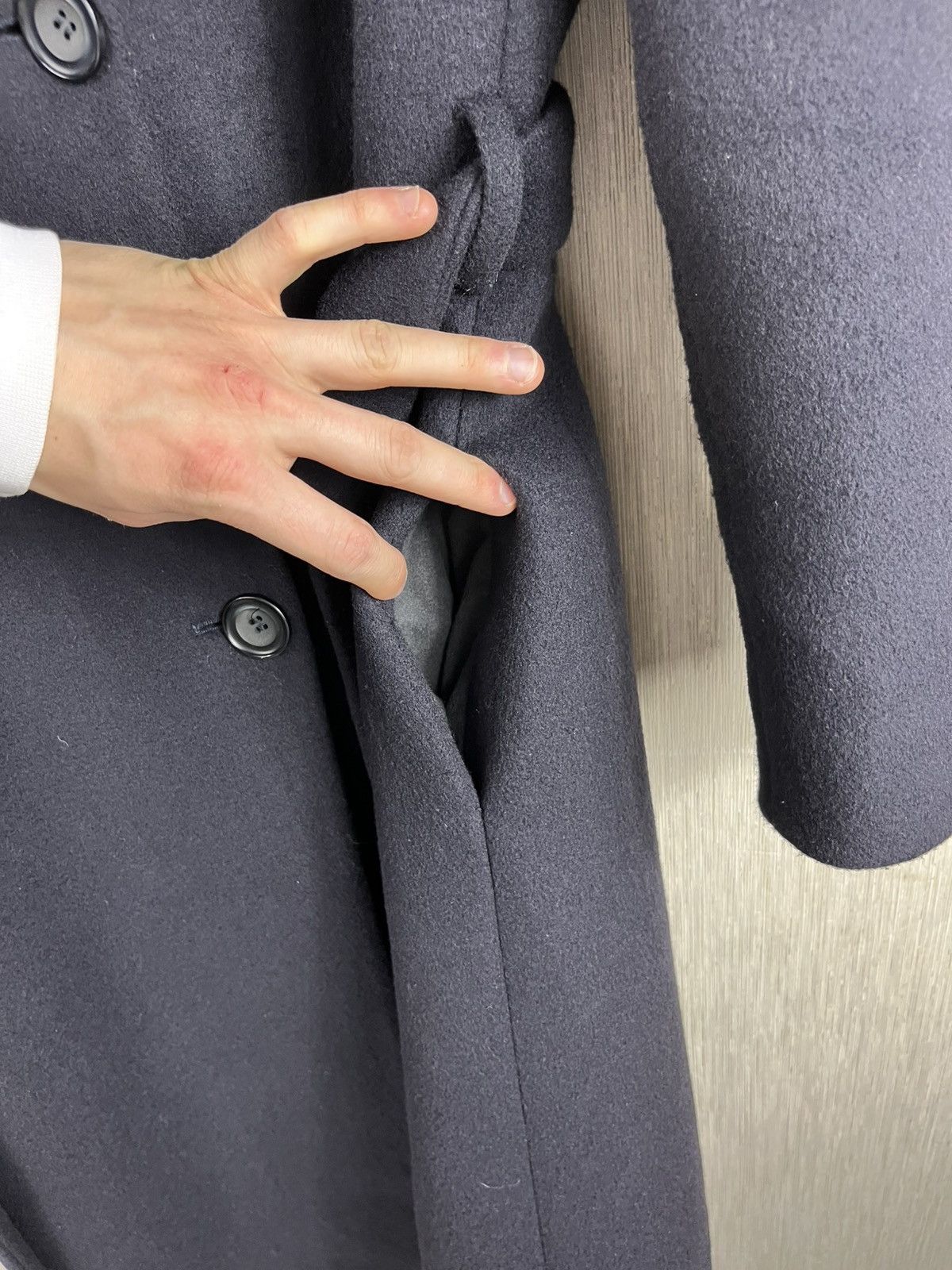 Emporio Armani Emporio Armani wool long navy luxury coat jacket Italian Size L / US 10 / IT 46 - 20 Thumbnail