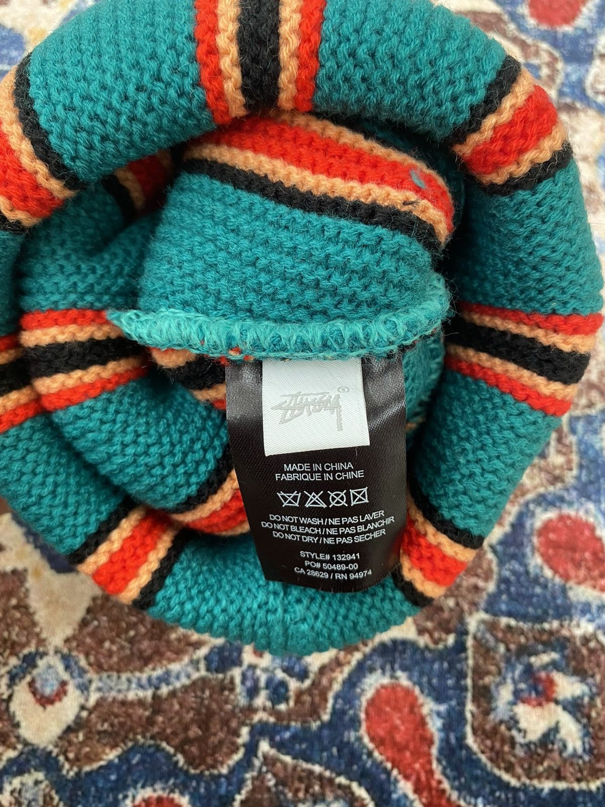 Stussy Stussy Vertical Stripe Beanie - Teal Size ONE SIZE - 3 Thumbnail
