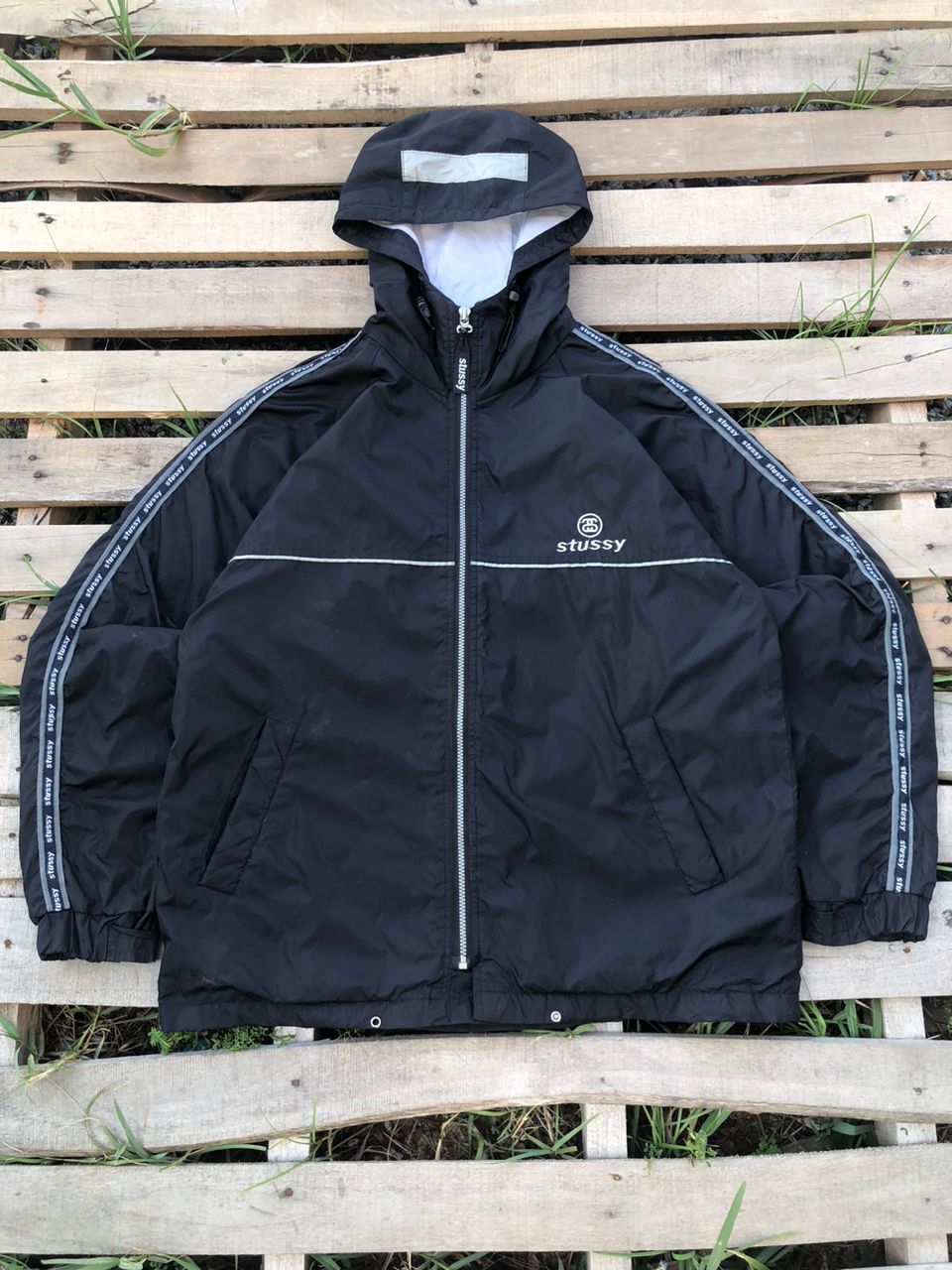 1990s Vintage Stussy Sport Side Tape Windbreaker Jacket
