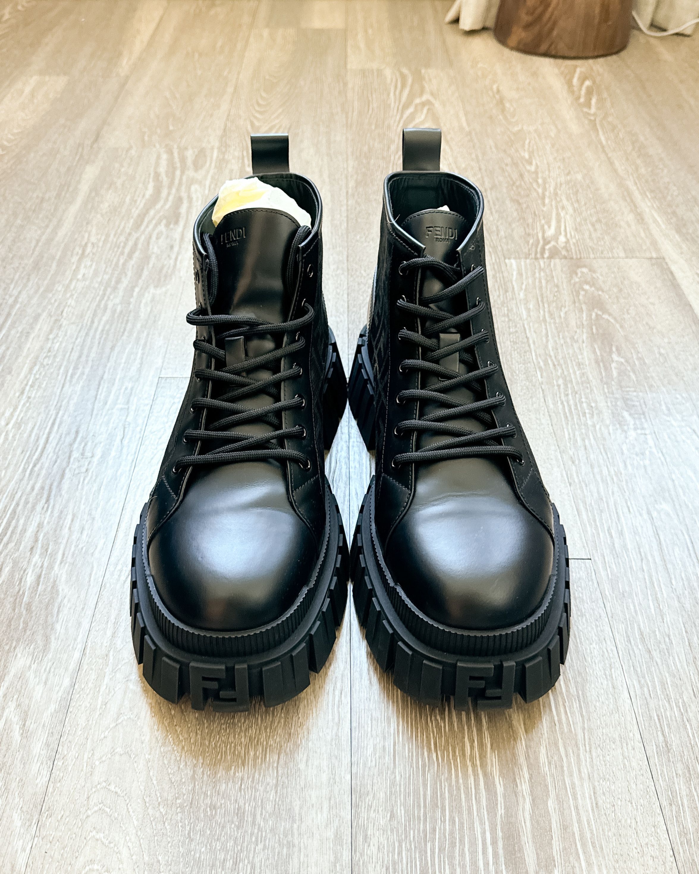 Fendi Fendi Force Biker Boots Men's 11 FF Canvas Monogram Black Size US 11 / EU 44 - 3 Thumbnail