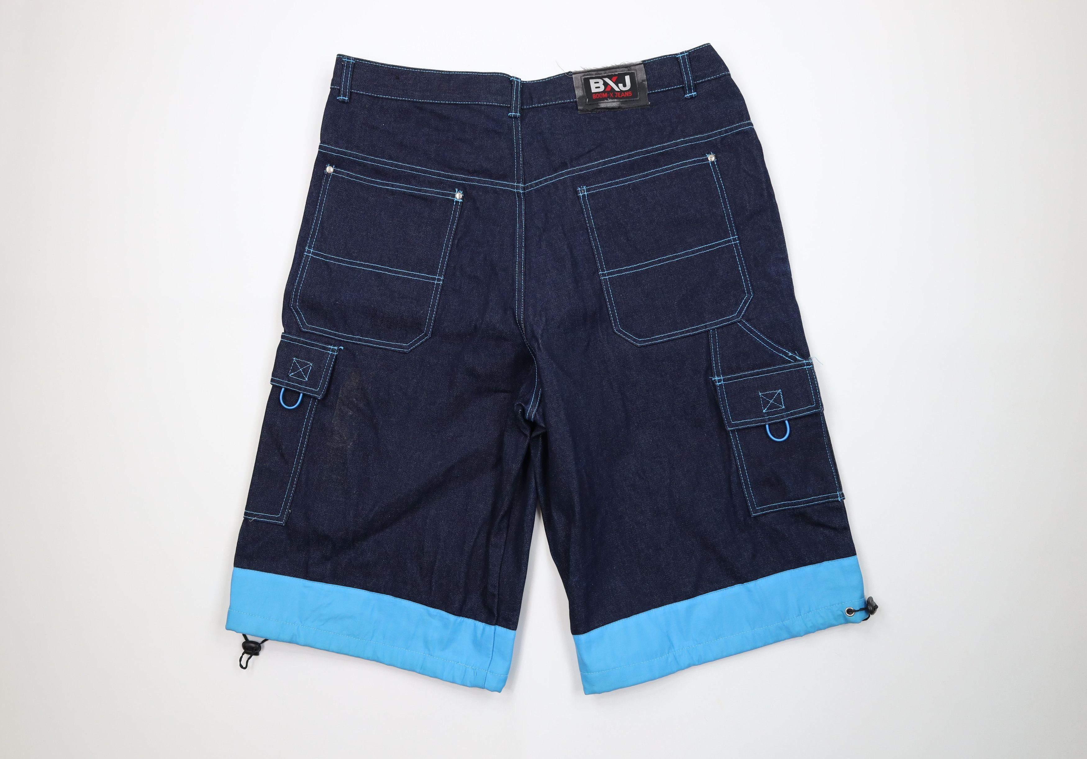 Vintage Vintage 90s Y2K Streetwear Baggy Fit Denim Cargo Shorts Blue Size US 40 / EU 56 - 9 Thumbnail