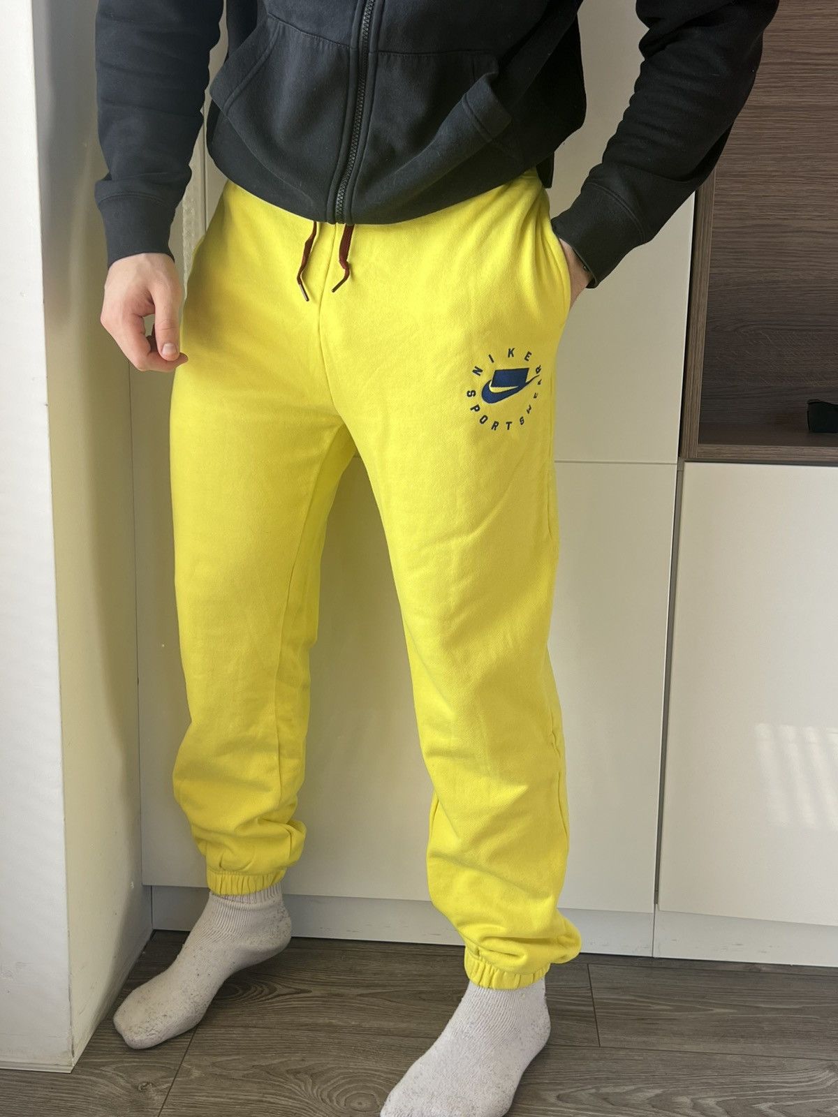Nike ‼️Nike Sportswear NSW 253 Yellow Cotton Joggers‼️ Size US 32 / EU 48 - 16 Thumbnail