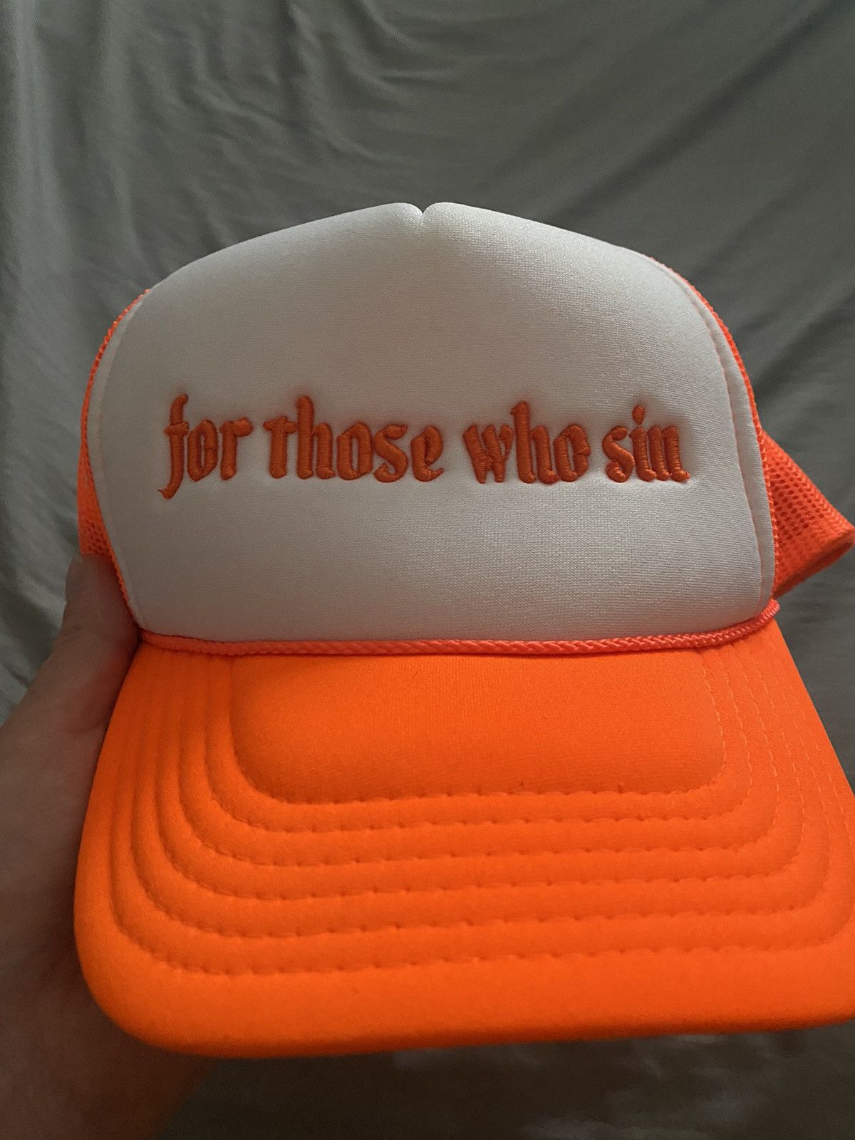For Those Who Sin For Those Who Sin Trucker Hat (Orange) Size ONE SIZE - 1 Thumbnail