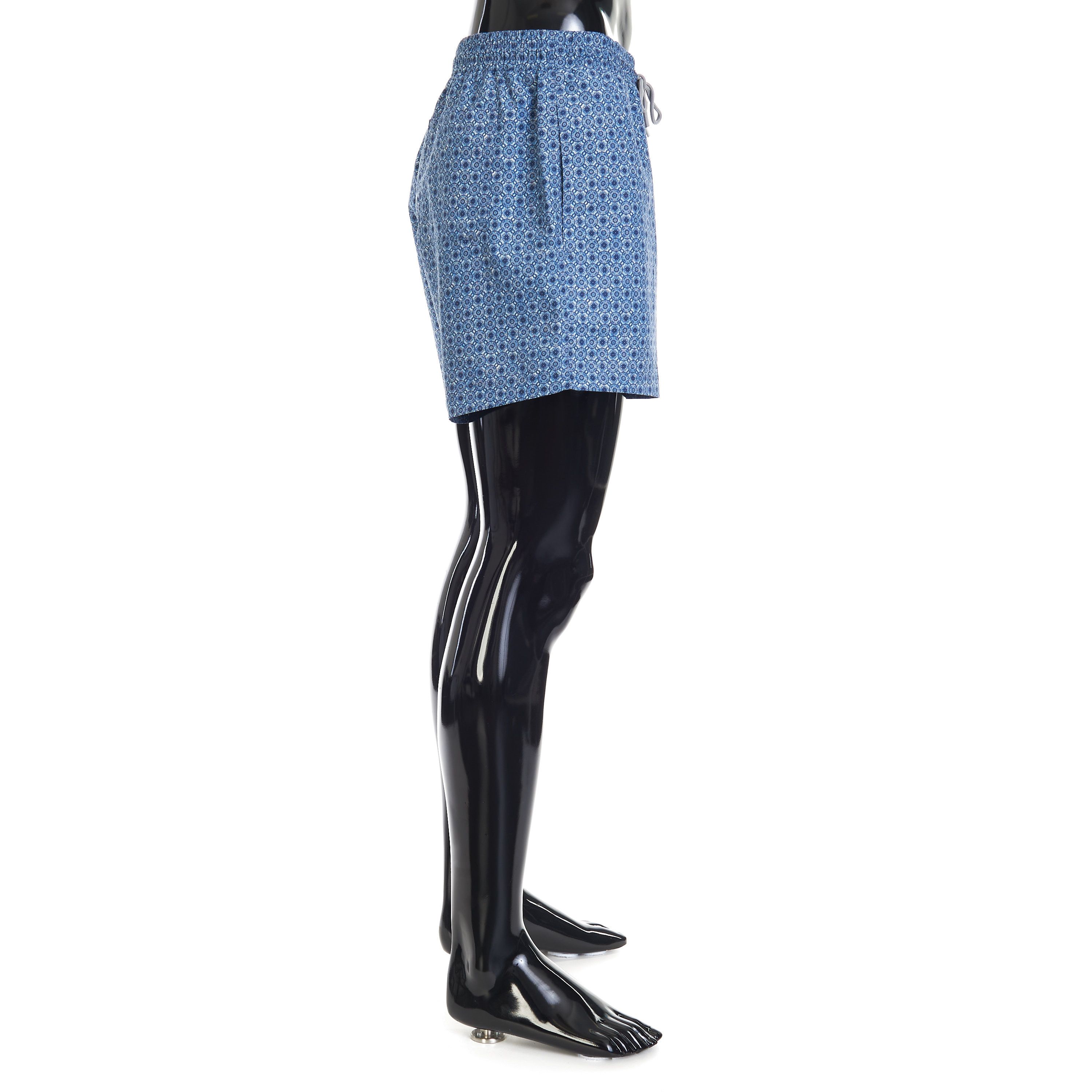 Brunello Cucinelli Microfiber Swim Shorts - Geometric Print, Pacific Blue Size US 44 / EU 60 - 7 Thumbnail