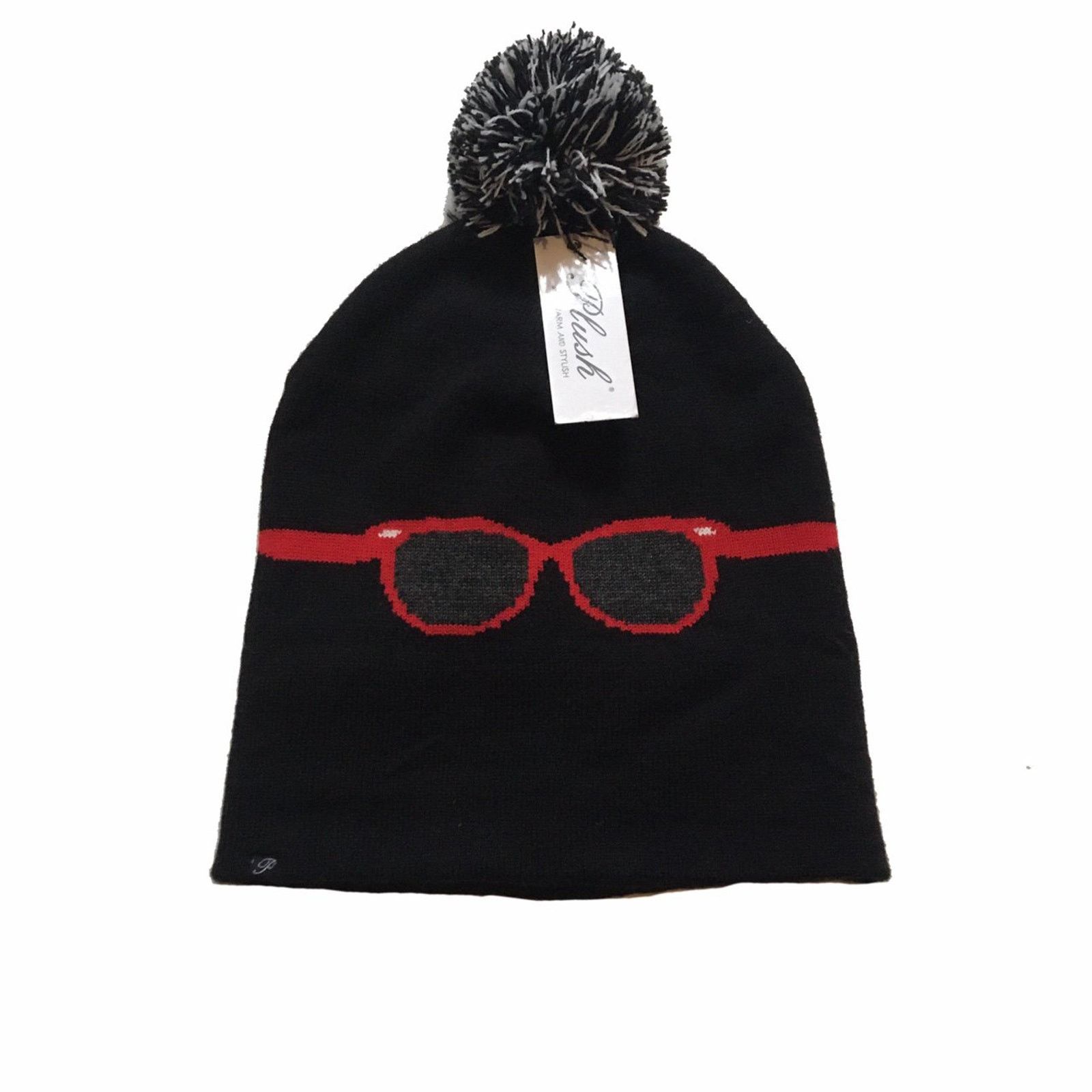 Vintage Plush Apparel bobble beanie hat woollen woolly cap one size Size ONE SIZE - 1 Thumbnail