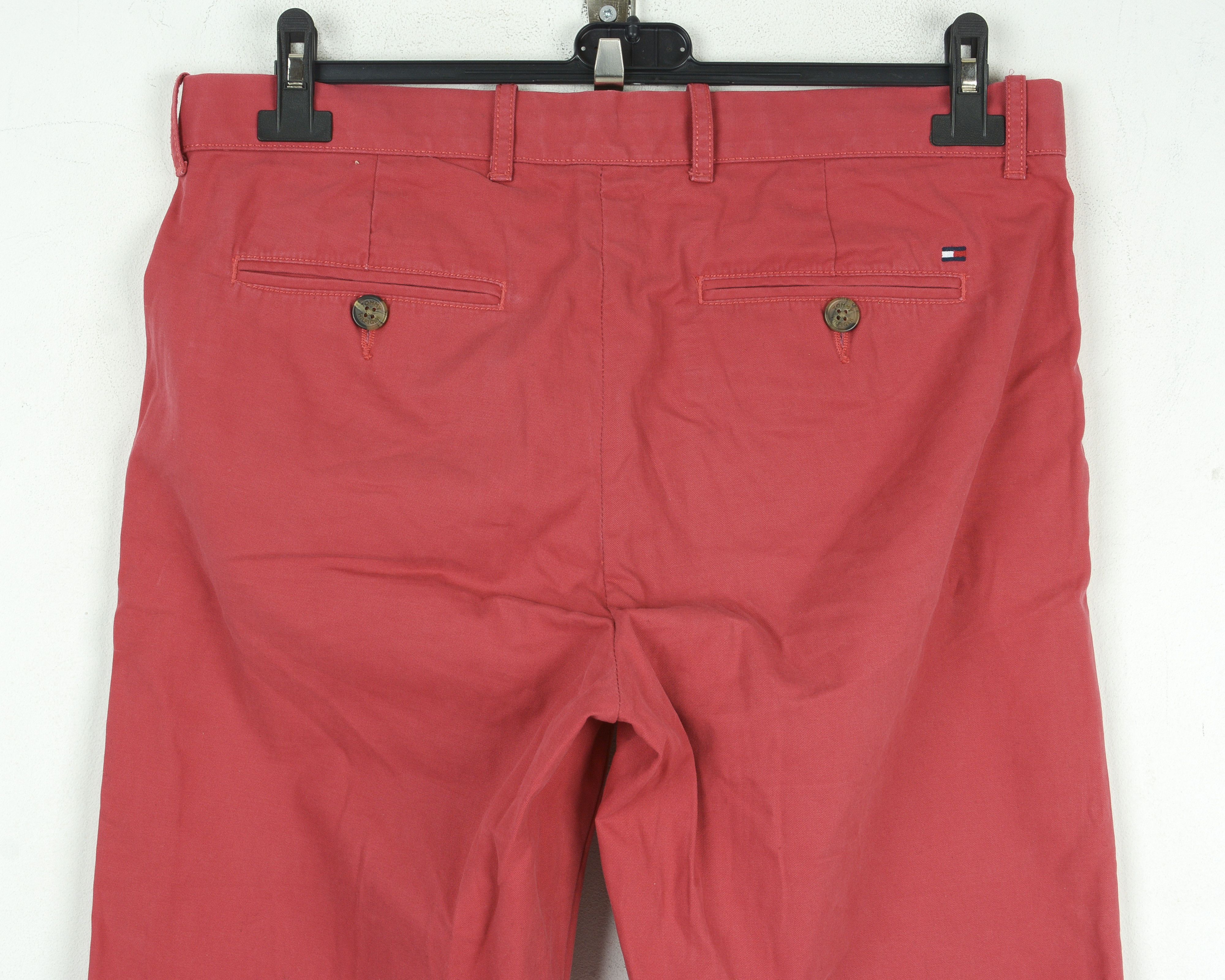 Tommy Hilfiger Coupe Sur Mesure W32 L32 Pants Straight Trousers Chino Red Size US 32 / EU 48 - 3 Thumbnail