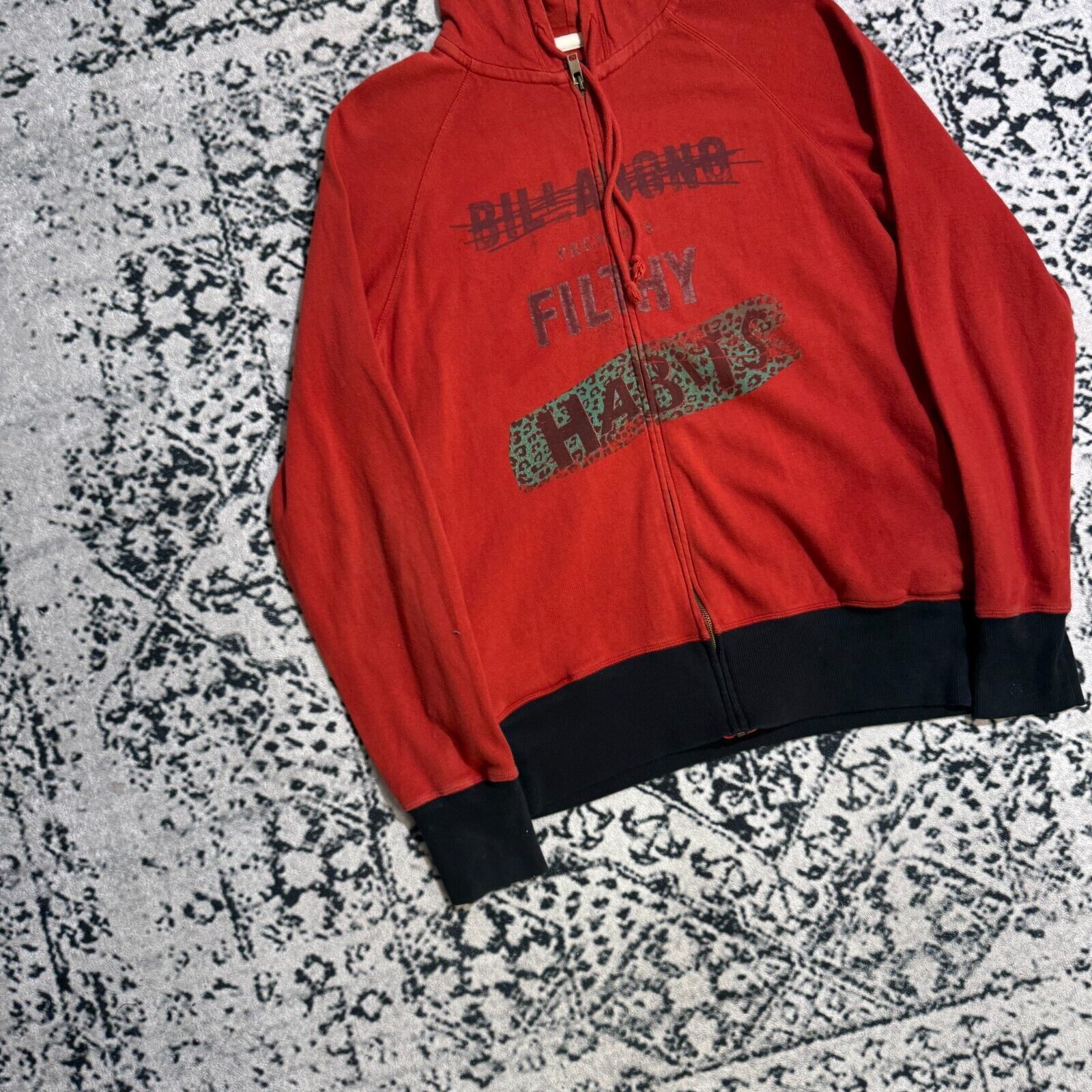 Billabong × Vintage Vintage Billabong Unisex Red Cotton Zip Hoodie Size Medium Size US M / EU 48-50 / 2 - 4 Thumbnail
