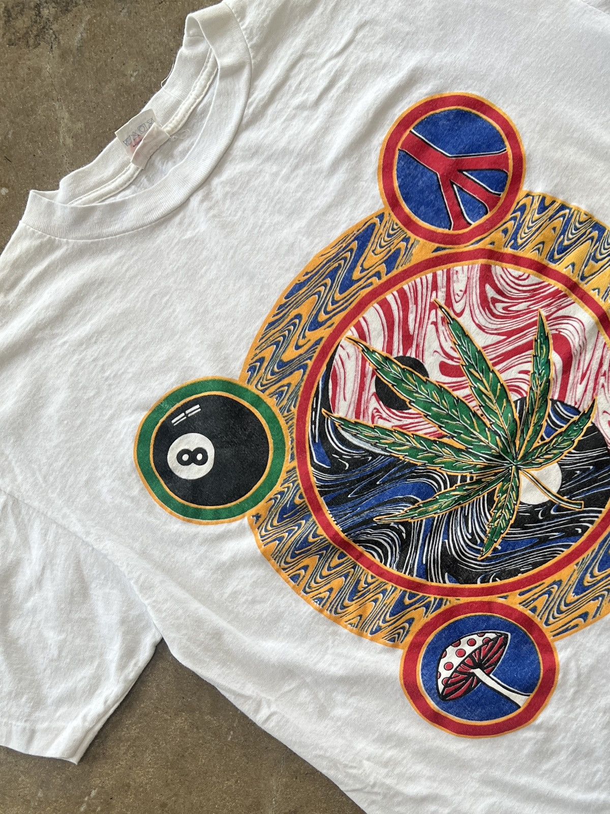 Vintage Vintage 90s Weed Peace Magic 8 Ball Shroom Psychedelic Large Size US L / EU 52-54 / 3 - 1 Thumbnail