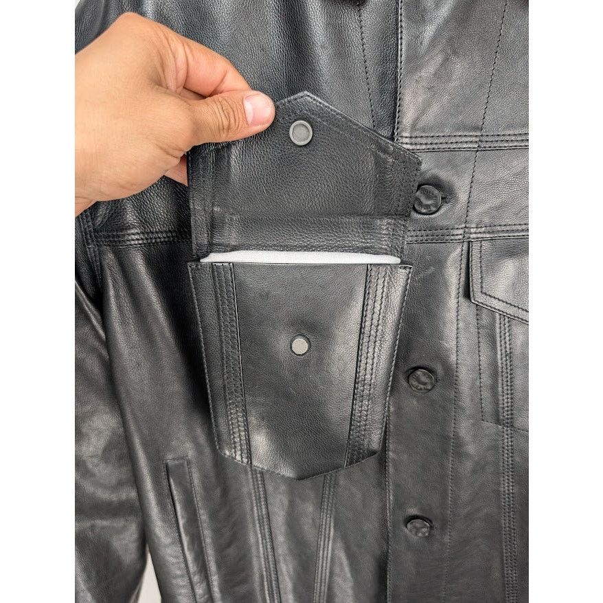 Louis Vuitton o1rshd1 Chain Leather Trucker Jacket in Black Size US M / EU 48-50 / 2 - 10 Thumbnail
