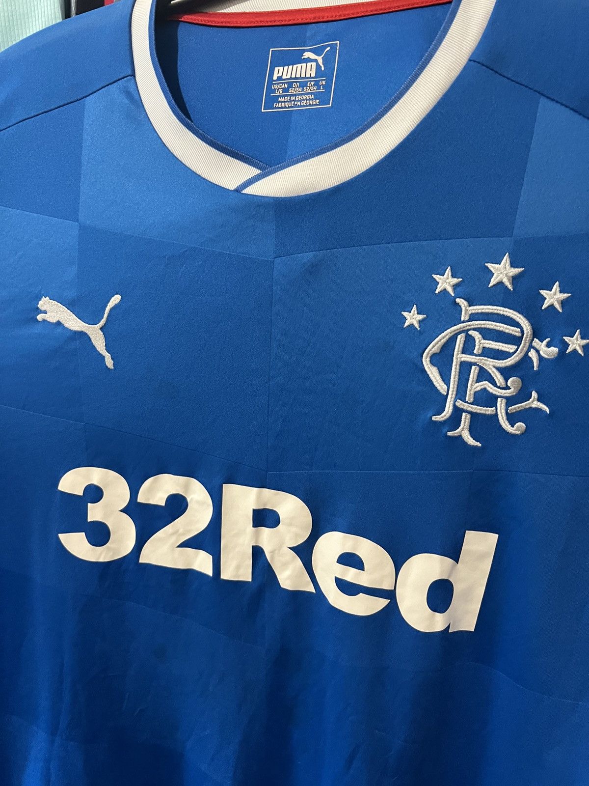 Puma × Vintage 2016/2018 PUMA GLASGOW RANGERS HOME FOOTBALL SHIRT SIZE L Size US L / EU 52-54 / 3 - 3 Thumbnail