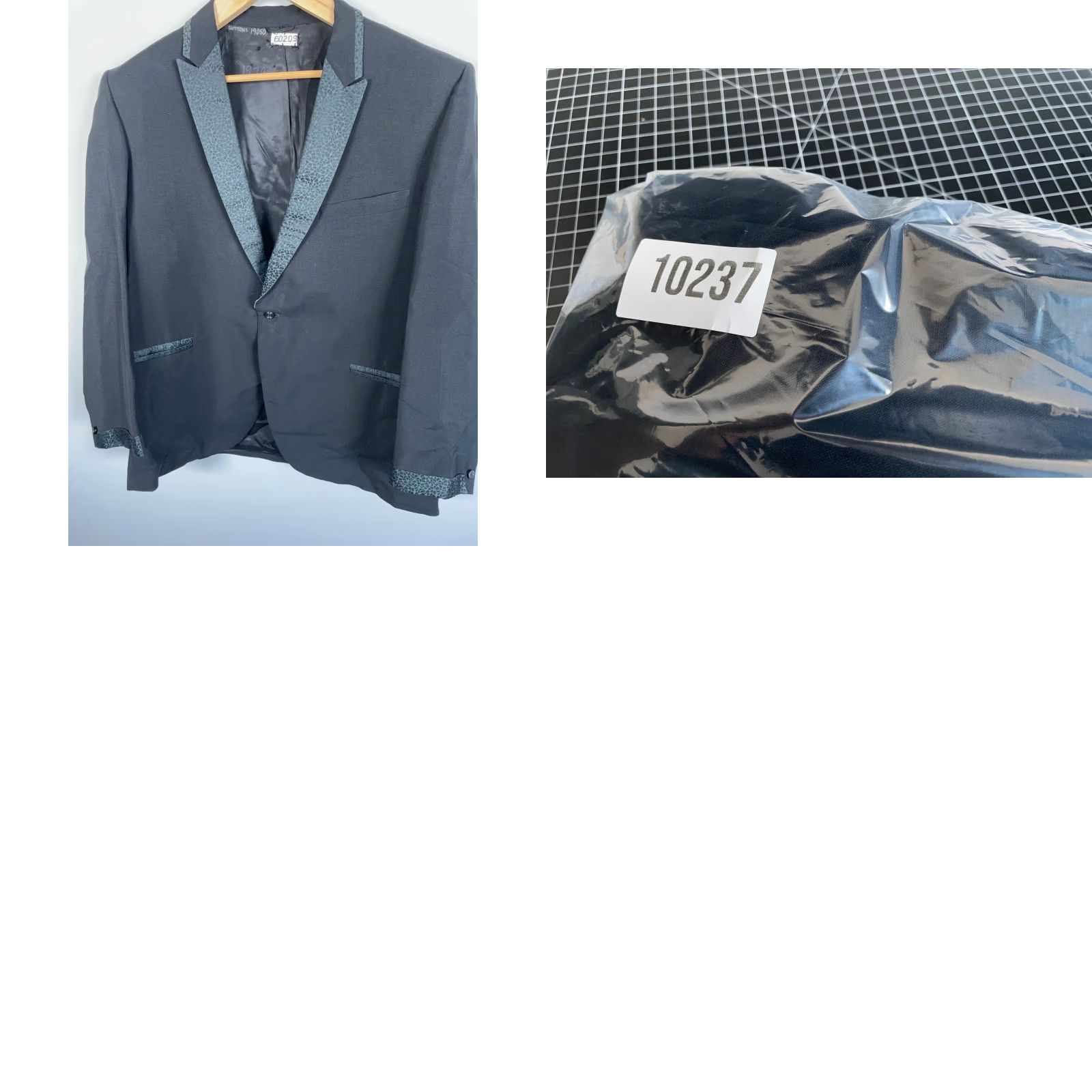 Vintage VINTAGE 70s Era Tuxedo Jacket Men’s 44 Regular Black Geometric Pattern Lapel USA Made After Six One Button Adults Mens Size 44R - 11 Thumbnail