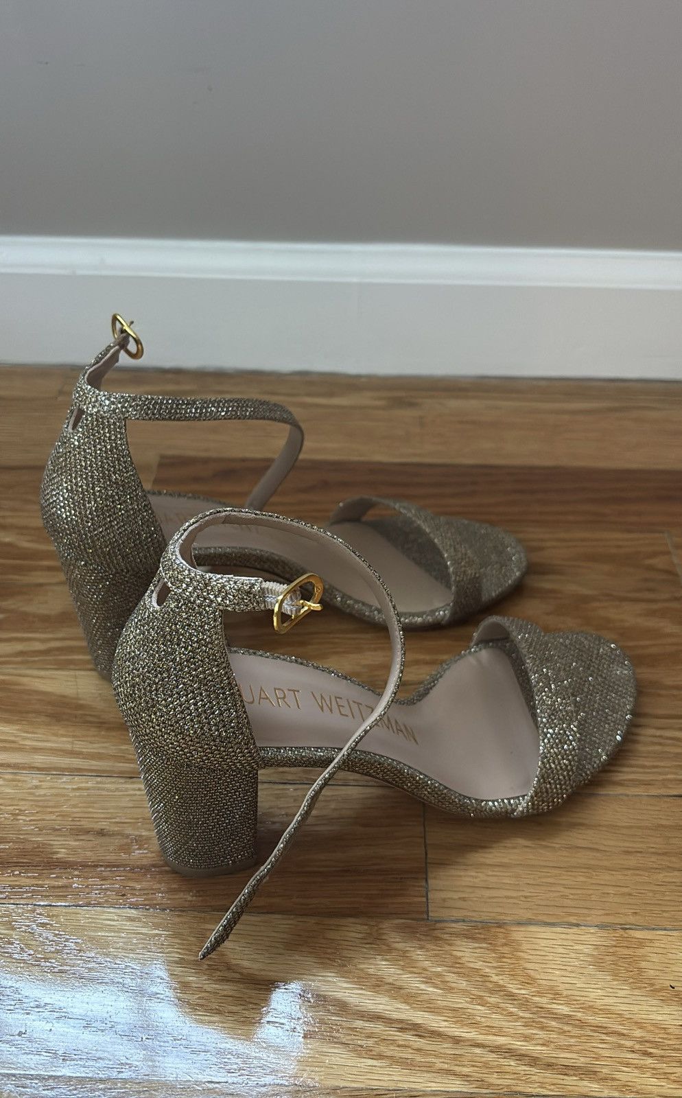 Stuart Weitzman Stuart Weitzman Babette Metallic Ankle-Strap Sandals Size US 6.5 / IT 36.5 - 5 Thumbnail