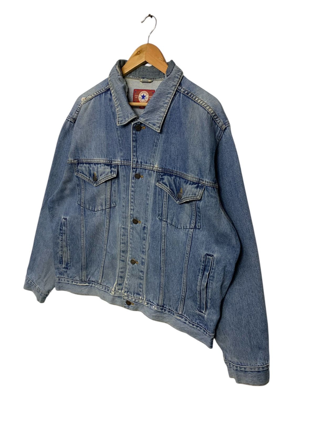 Converse × Vintage Vintage 90's Distressed Converse Jeans Jacket Size US XL / EU 56 / 4 - 2 Thumbnail