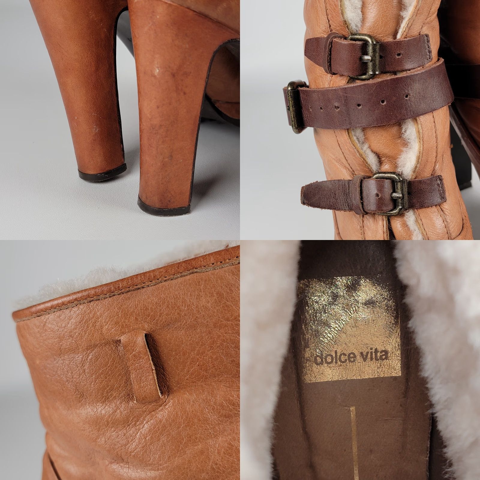 Dolce Vita VINTAGE Dolce Vita Leather Boots Buckle Y2K Sherpa Lined Women Size 9 Brown Bootie Size US 9 / IT 39 - 10 Thumbnail