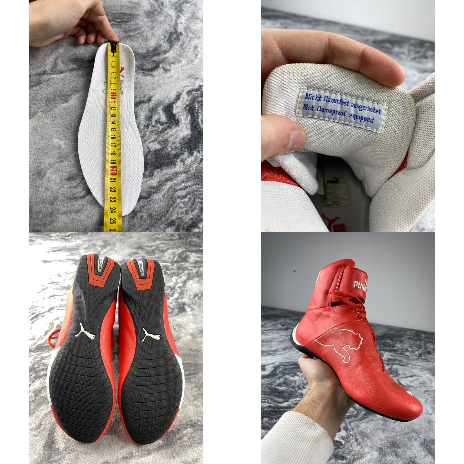 Puma VINTAGE PUMA Ferrari High Top Leather Sneakers Speedcat Y2K Women US 6 Red Sneaker Fashion Shoes Womens Budget Size M / US 6-8 / IT 42-44 - 10 Thumbnail