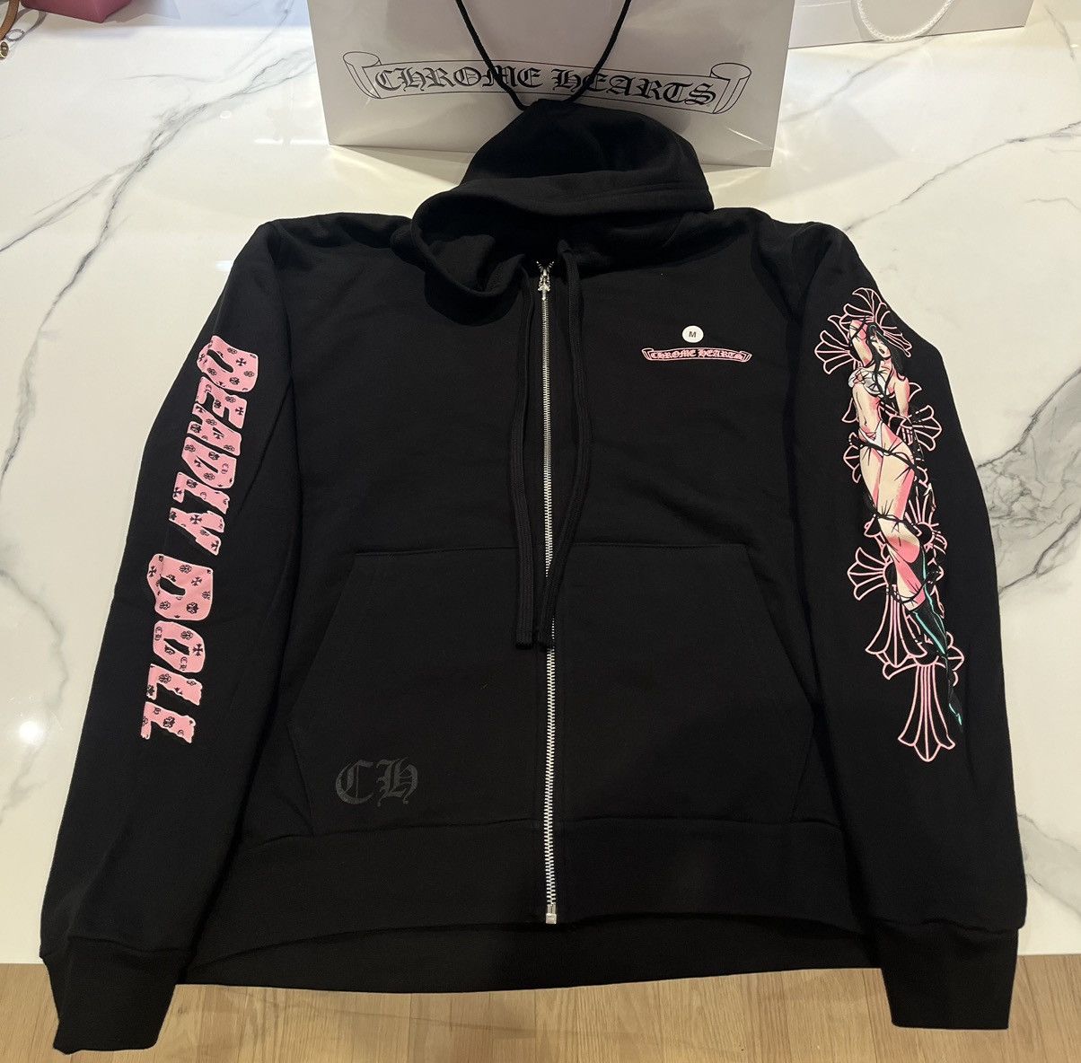 限定品◆コラボ◆CHROME HEARTS × DEADLY DOLL ZIP-UP JACKET Chrome Hearts Deadly Doll Zip Up Hoodie – Justin Reed