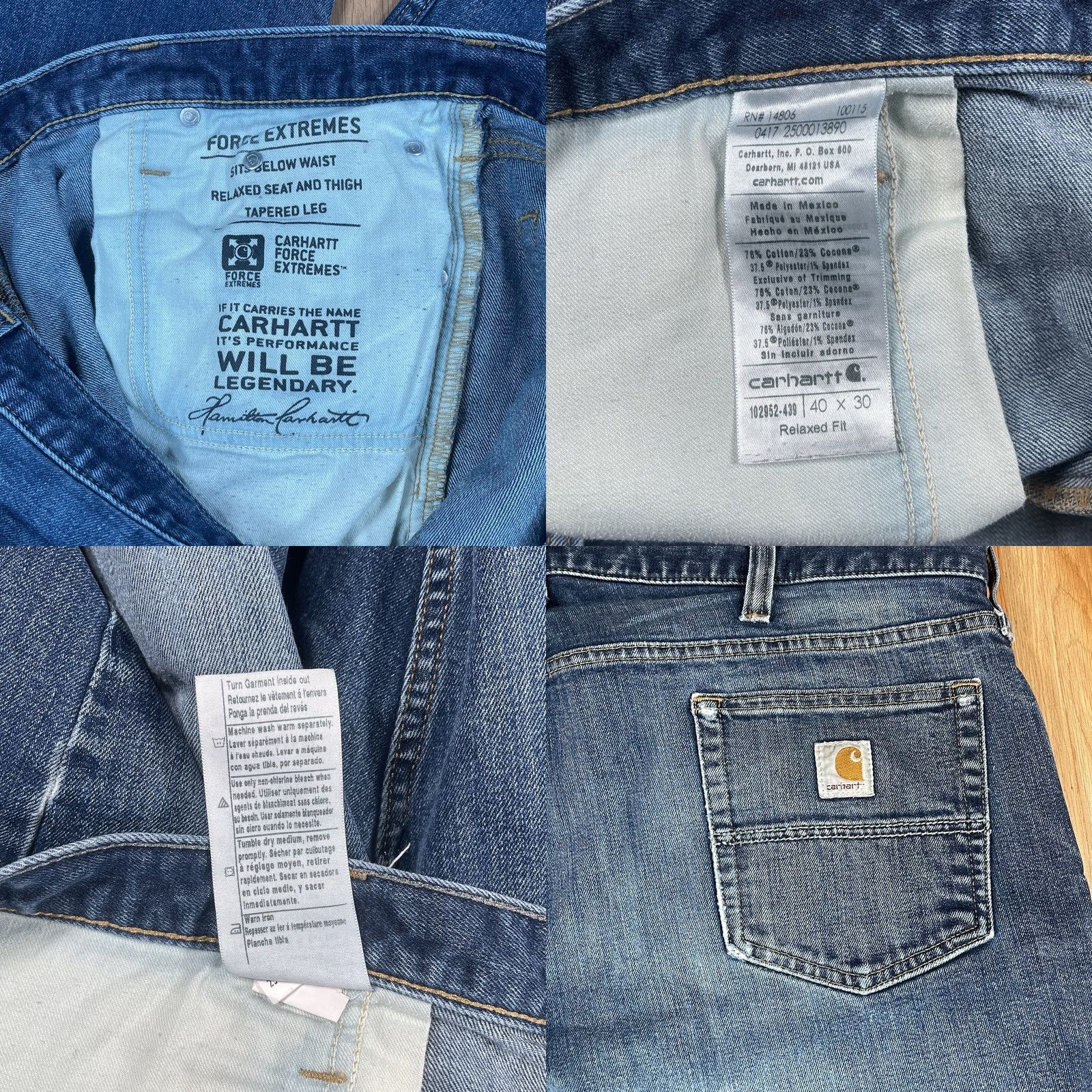 Carhartt Carhartt Jeans Pants Men’s 40Wx30L Relaxed Fit Blue Wash Denim 5-Pocket Straight Leg Casual Vintage N/A Size US 40 / EU 56 - 9 Thumbnail