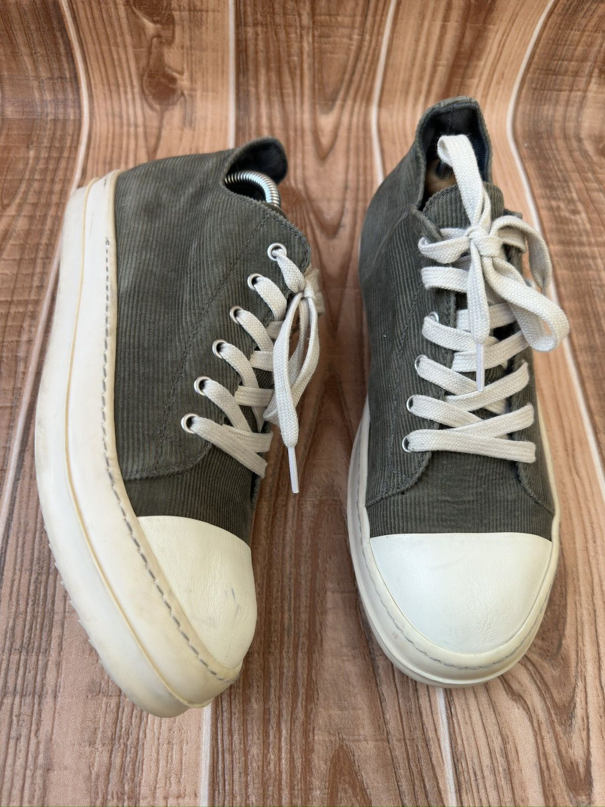 Rick Owens Rick Owens ‘DRKSHDW’ Army Dust Green Lowtops Size US 7.5 / EU 40-41 - 11 Thumbnail