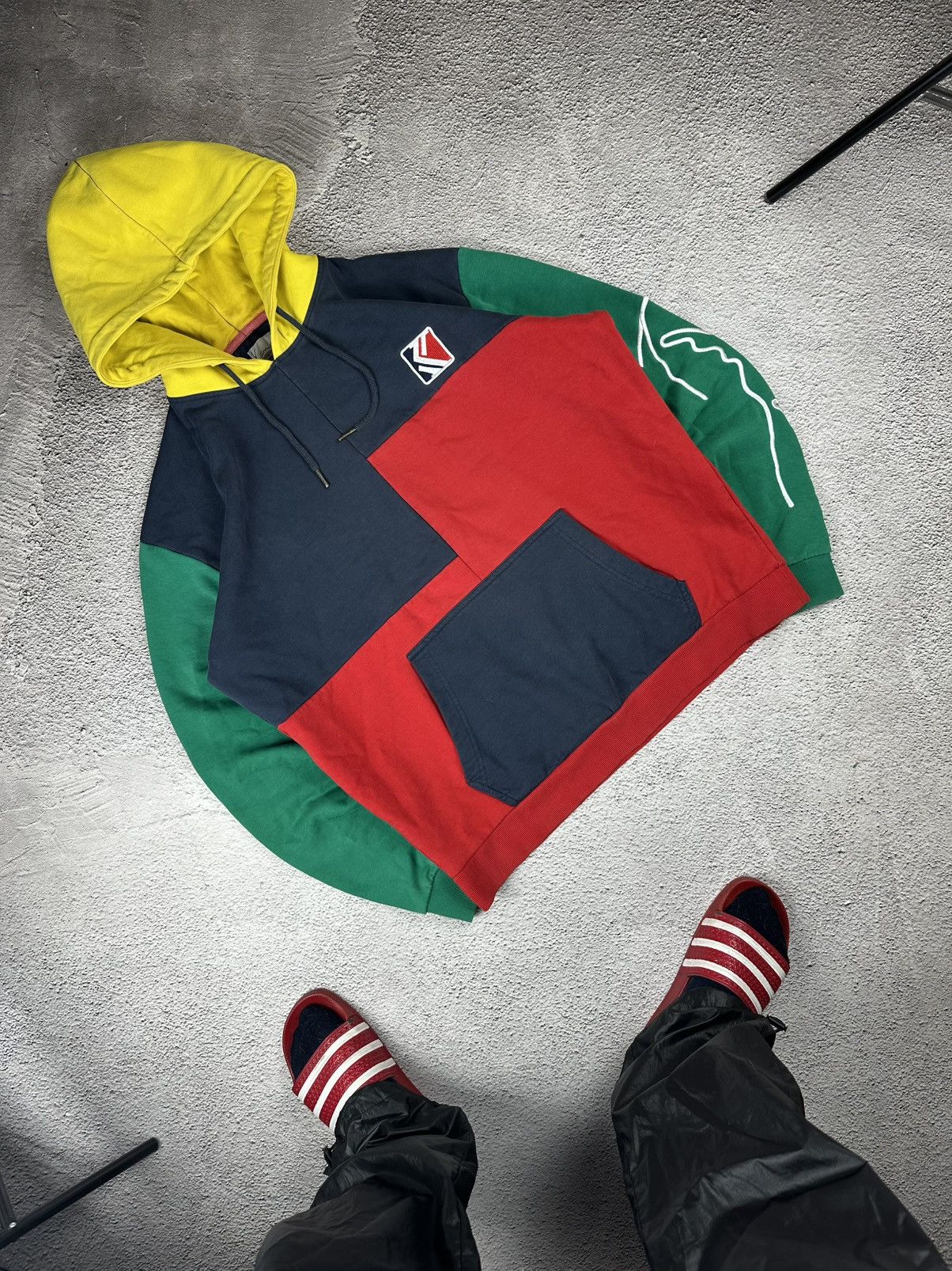 Vintage Karl Kani Hoodie Colourful Y2K Faded Boxed Style SK8
