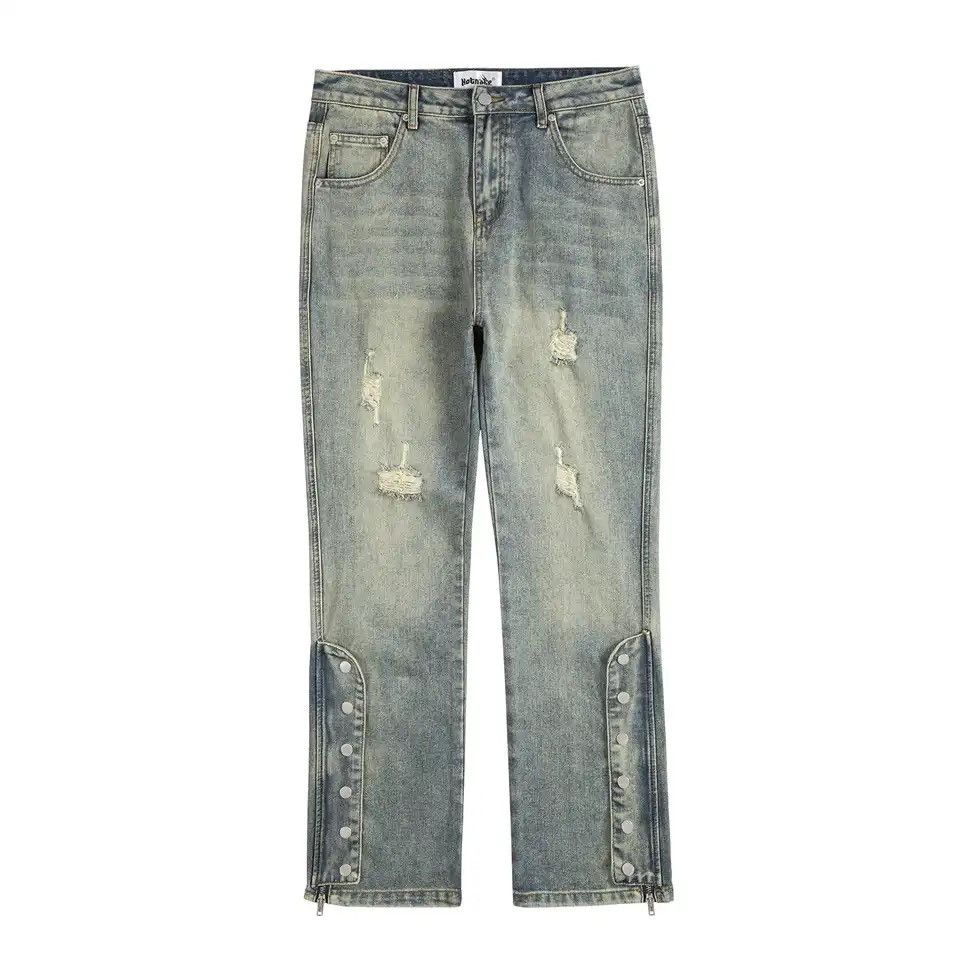 Japanese Brand × Vintage Distressed relaxed jeans side button Size US 30 / EU 46 - 4 Thumbnail
