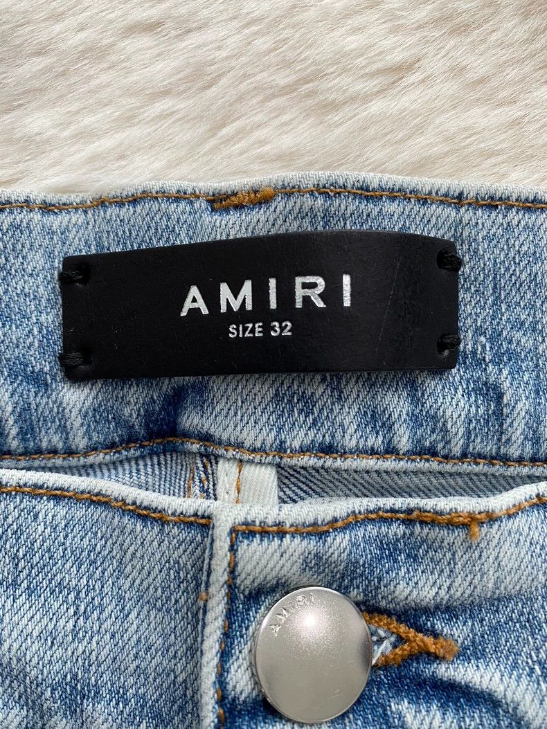 Amiri Amiri Washed Blue Playboy Logo Printed Destroyed Jean Size US 32 / EU 48 - 2 Thumbnail