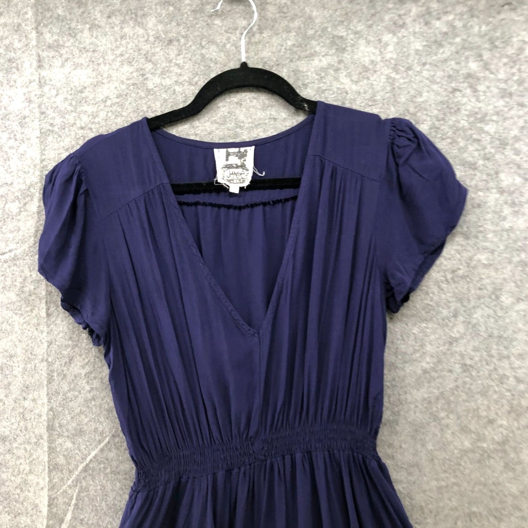 Vintage VINTAGE Jaase Mini Dress Womens Size S Blue V-Neck Short Sleeve A-Line Fit & Flare Summer Casual Size 28" / US 6 / IT 42 - 3 Thumbnail