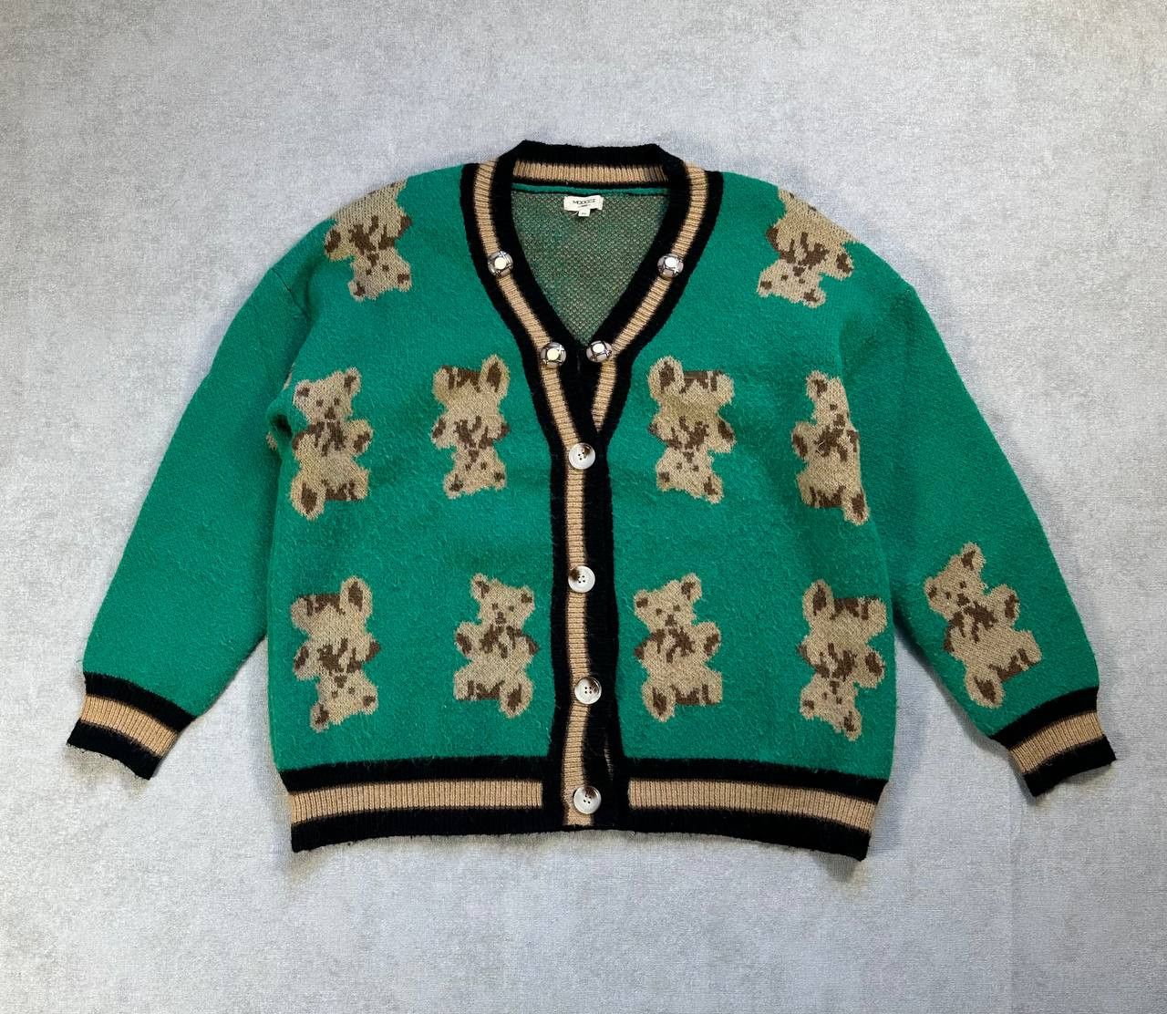 Other Vintage Moocci Paris Teddy Bear Knit Cardigan Size US L / EU 52-54 / 3 - 1 Thumbnail