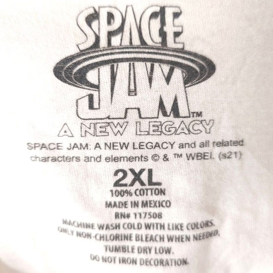 Vintage Space Jam T Shirt Mens 2XL White A New Legacy LeBron James Tune Squad Cartoon Bugs Bunny Warner Bros Pac-Lab? Size US XXL / EU 58 / 5 - 5 Thumbnail