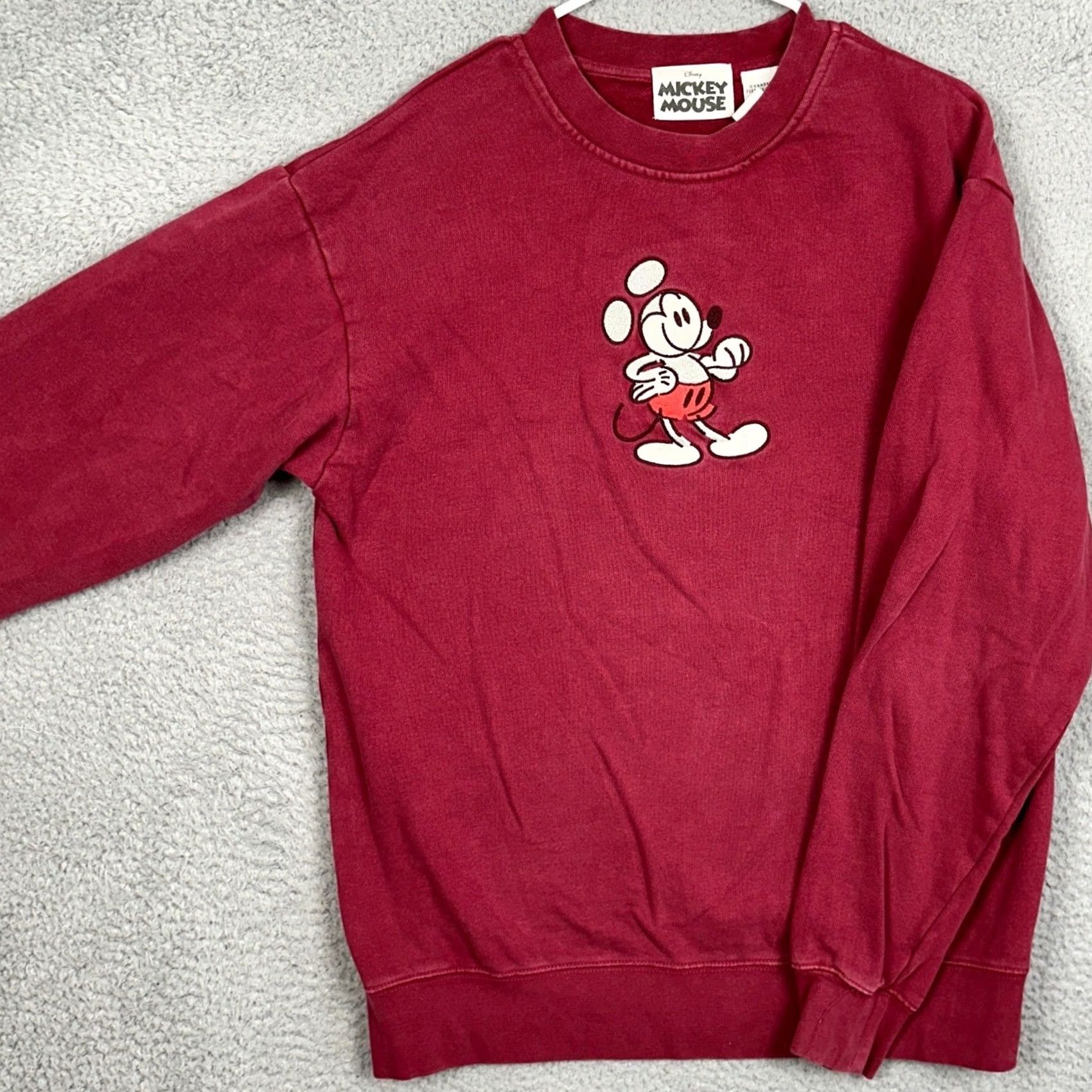 Disney Disney Mickey Mouse Sweatshirt Mens M Red Crewneck Pullover Embroidered EUC Size US M / EU 48-50 / 2 - 2 Thumbnail