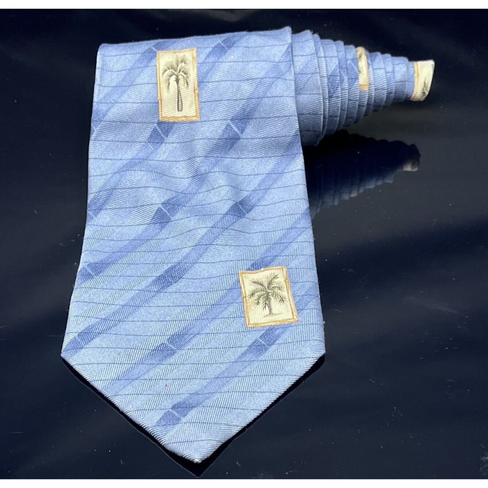 Tommy Bahama TOMMY BAHAMA MENS TIE BLUE WITH PALM TREES Size ONE SIZE - 3 Thumbnail