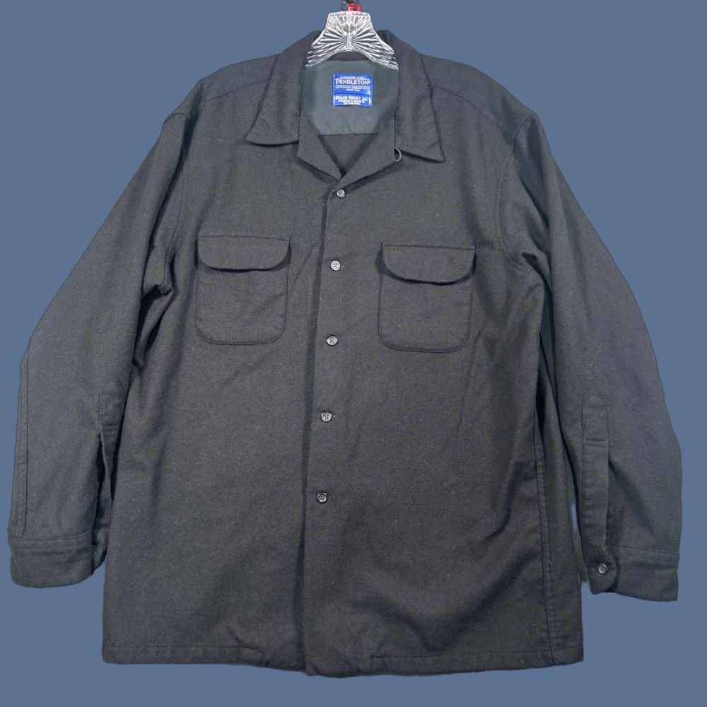 Pendleton VINTAGE Pendleton Board Shirt Mens Large Black Wool Button-Up Collared Pocket All Seasons Autumn Winter 90s Theme Classic Outdoor Mens Size US L / EU 52-54 / 3 - 1 Thumbnail