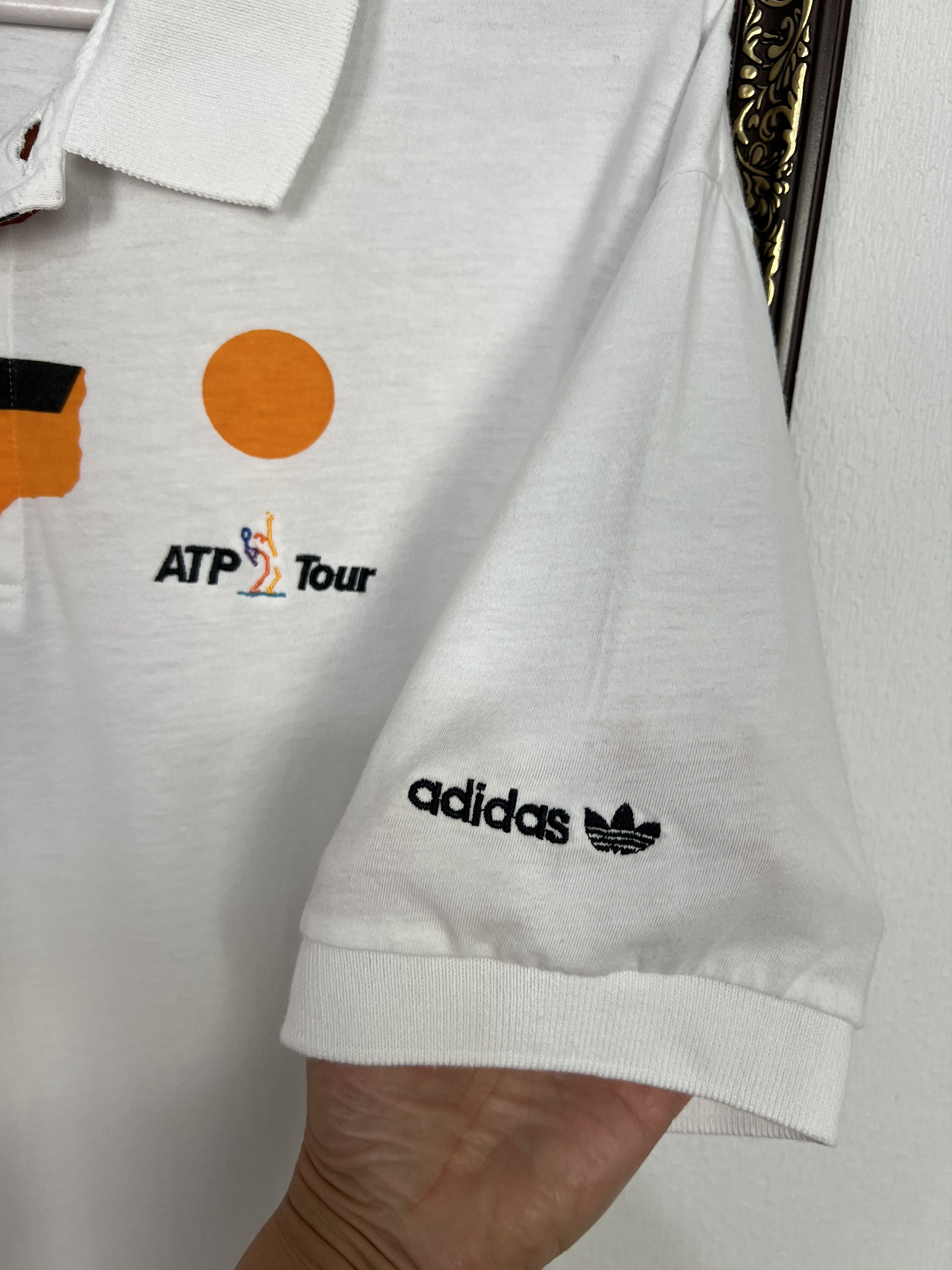 Vintage Vintage 90's Adidas ATP Tour Tennis Polo Shirt White Mens Size US M / EU 48-50 / 2 - 4 Thumbnail