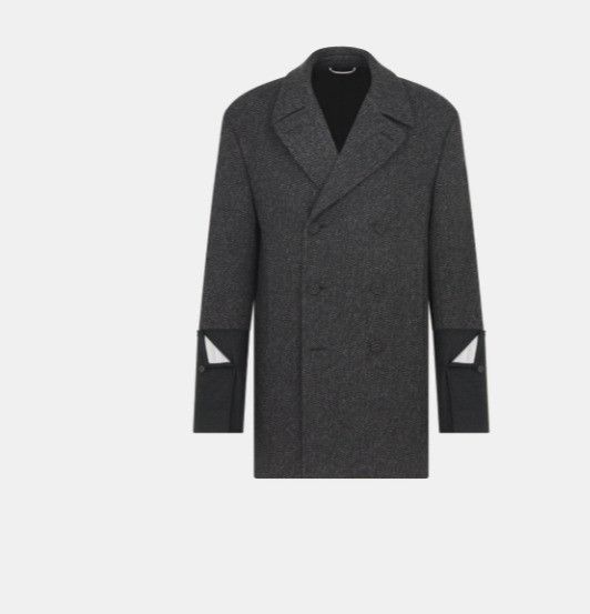 Dior o1w1db11224 Wool Peacoat in Grey Size US M / EU 48-50 / 2 - 1 Thumbnail
